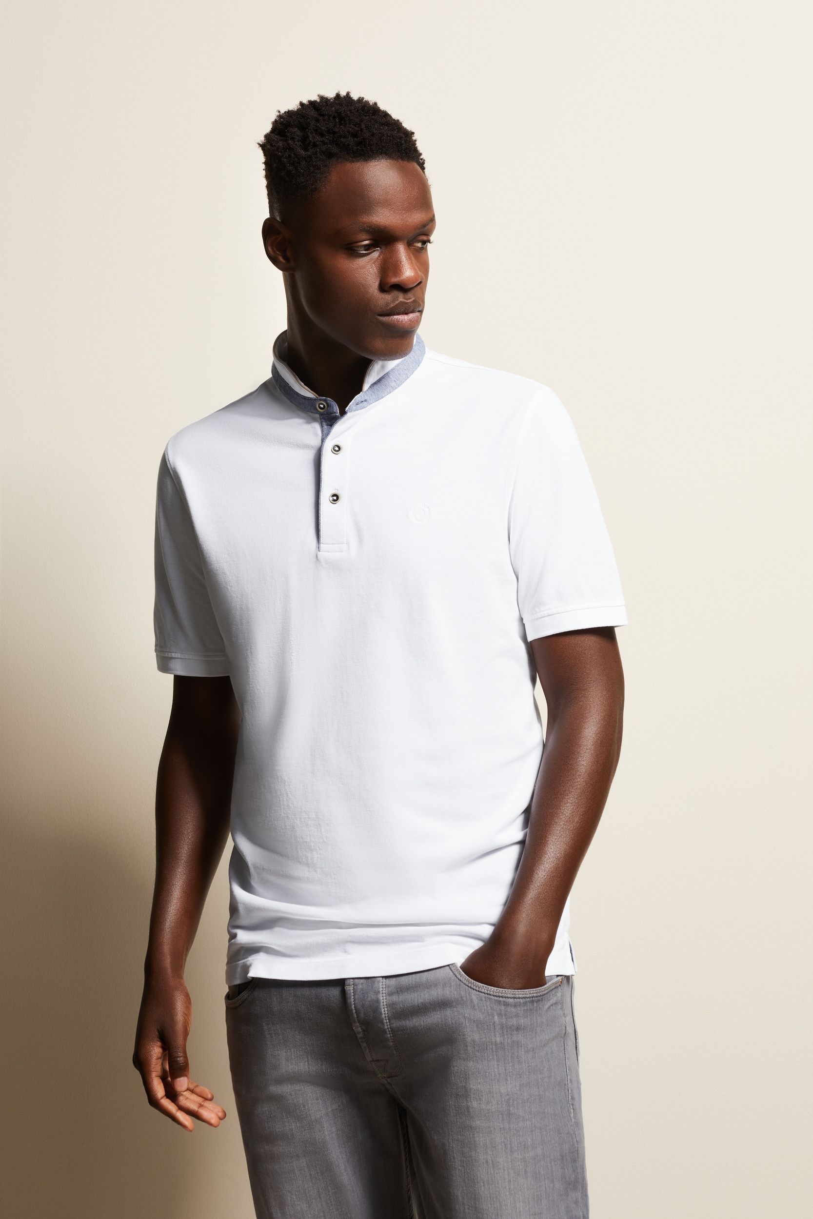 bugatti Poloshirt, mit modischem Stehkragen