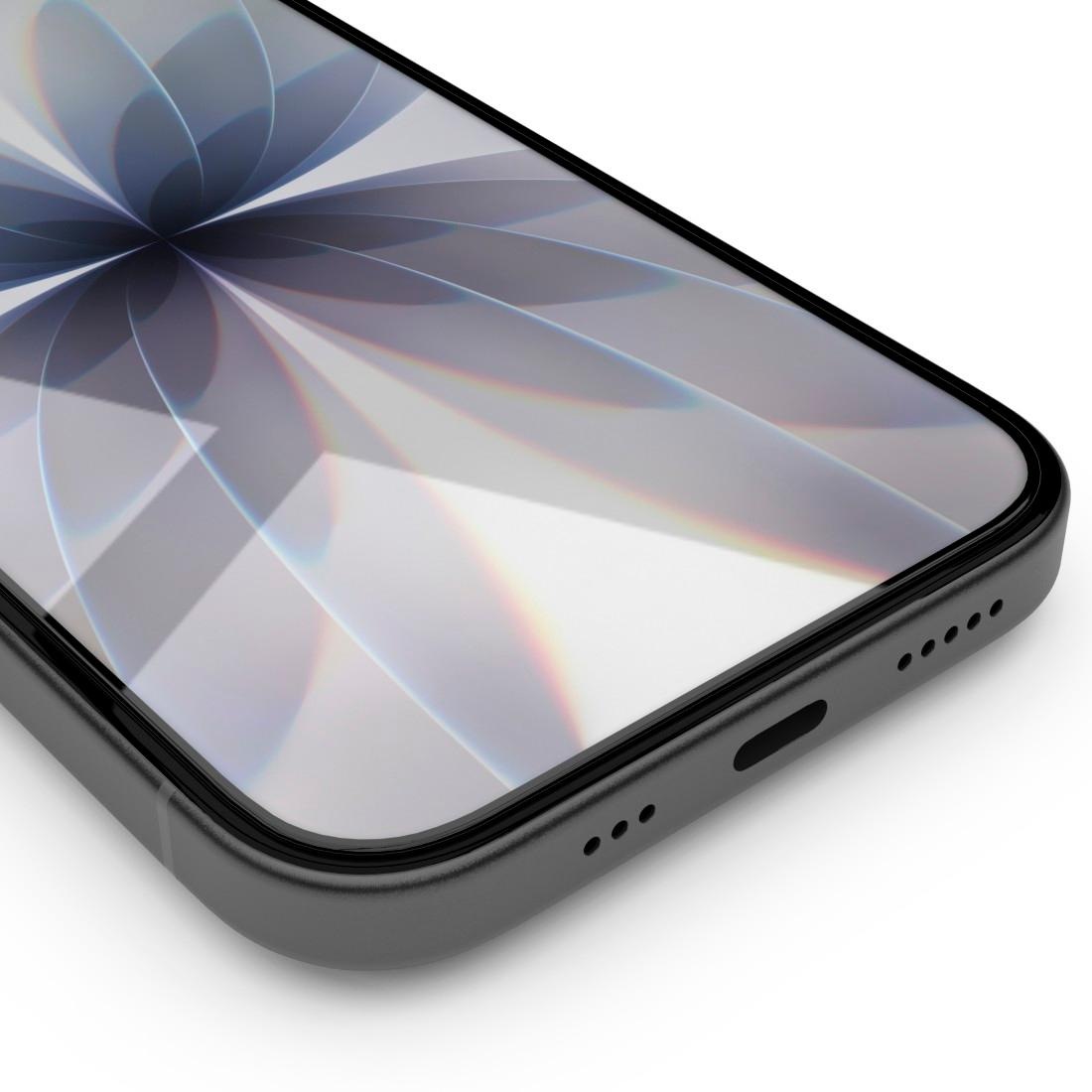 Hama Displayschutzglas »Handy-Schutzglas "Super Hybrid" für Apple iPhone 17, Montagehilfe« High-End-Schutzglas mit D3O®-Lizenz
