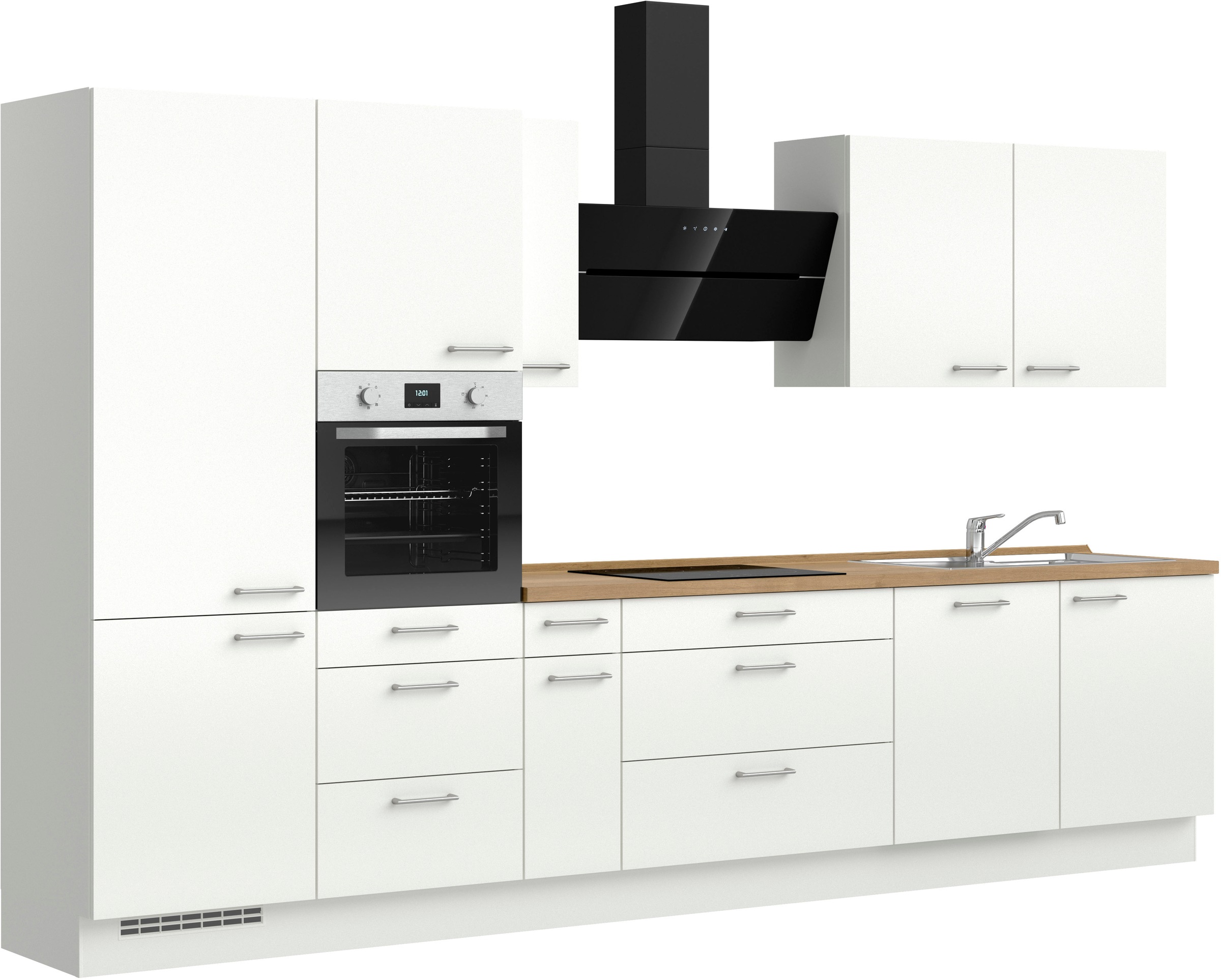 nobilia® Küchenzeile »"Laser II"«, vormontiert, Ausrichtung wählbar, Breite 360 cm, wahlw. mit E-Geräten