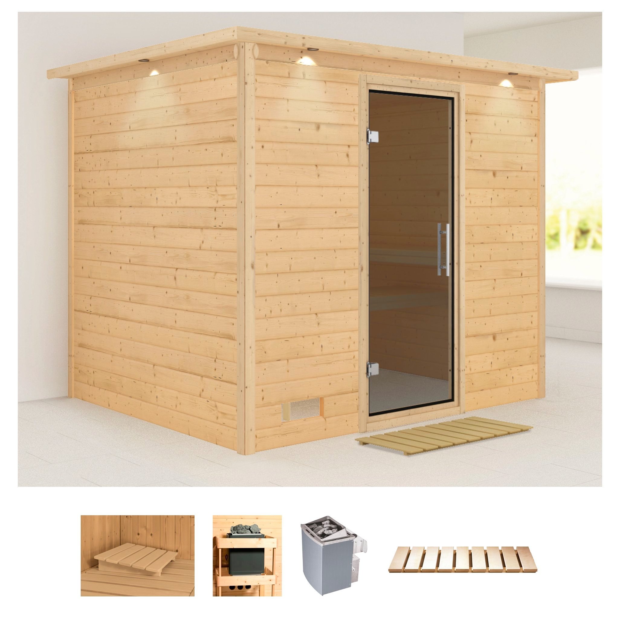 Karibu Pirtis »Soraja« (Set) 9-kW-Ofen su int...
