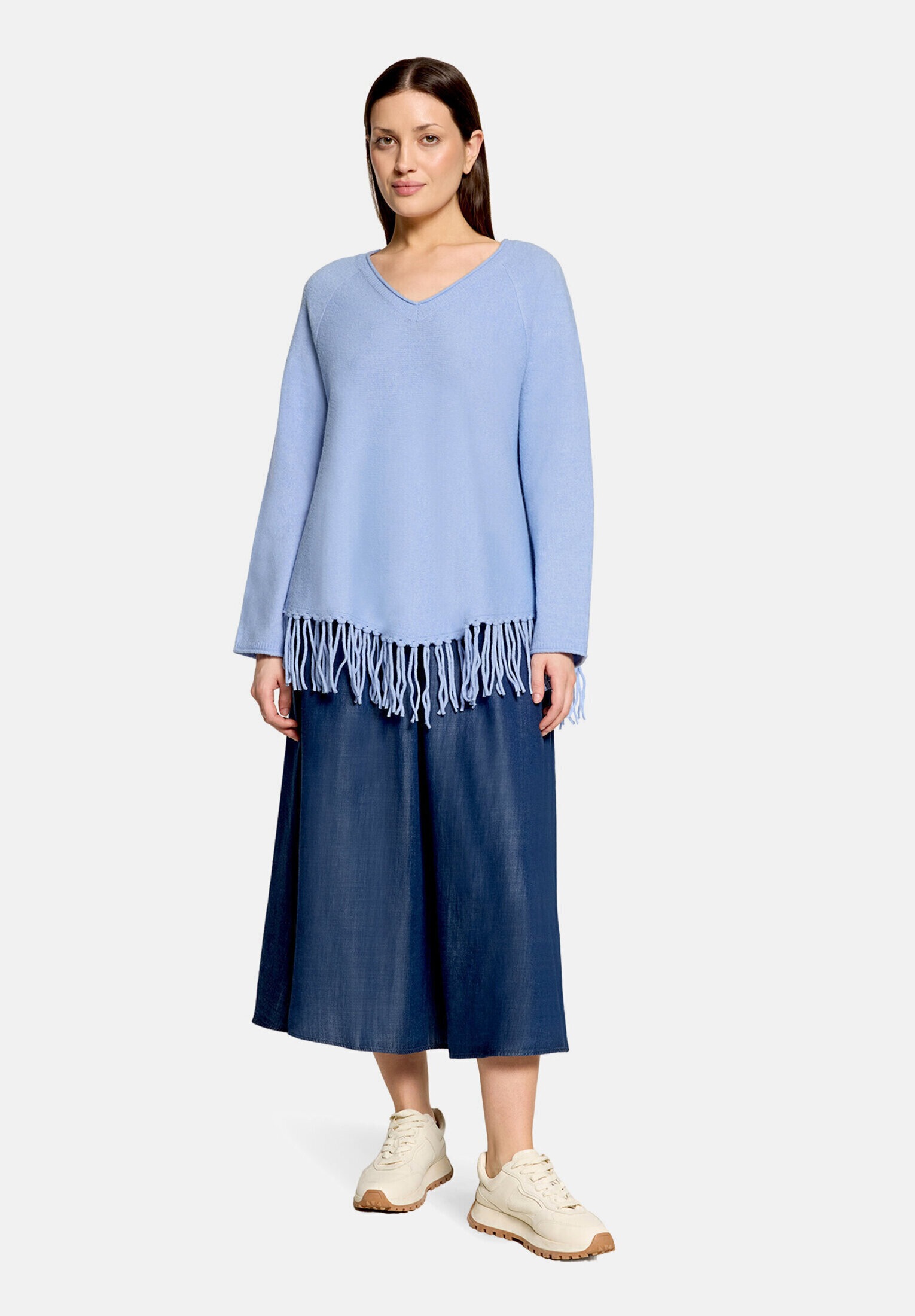 Cartoon Strickpullover "Damen mit V-Ausschnitt" 1