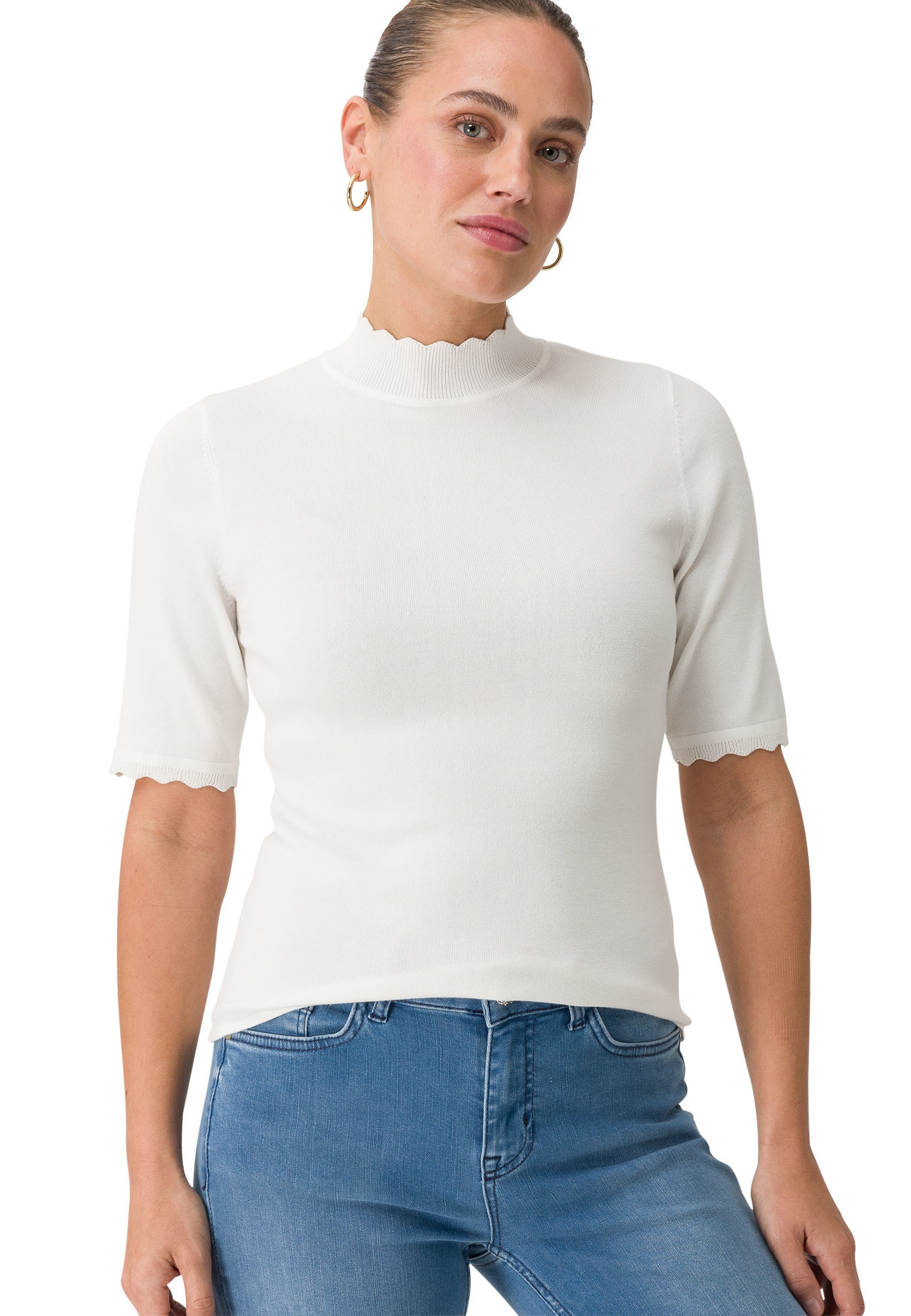 Kurzarmshirt »zero Pullover mit Stehkragen«, Plain/ohne Details