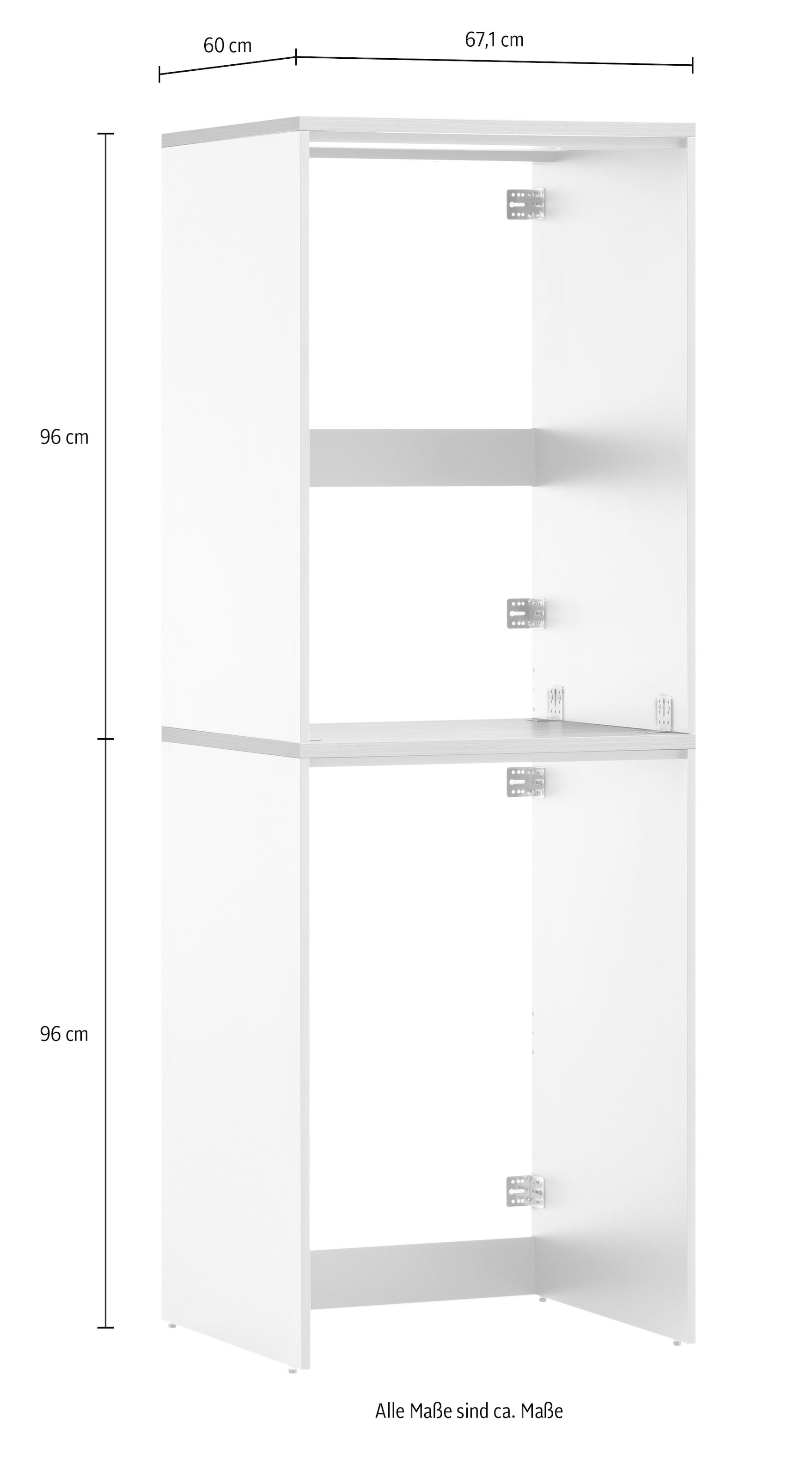 Schildmeyer Mehrzweckschrank-Set »Solea«, Breite 134 cm, Stapelbare Schränke, Variabel anbringbare Traverse