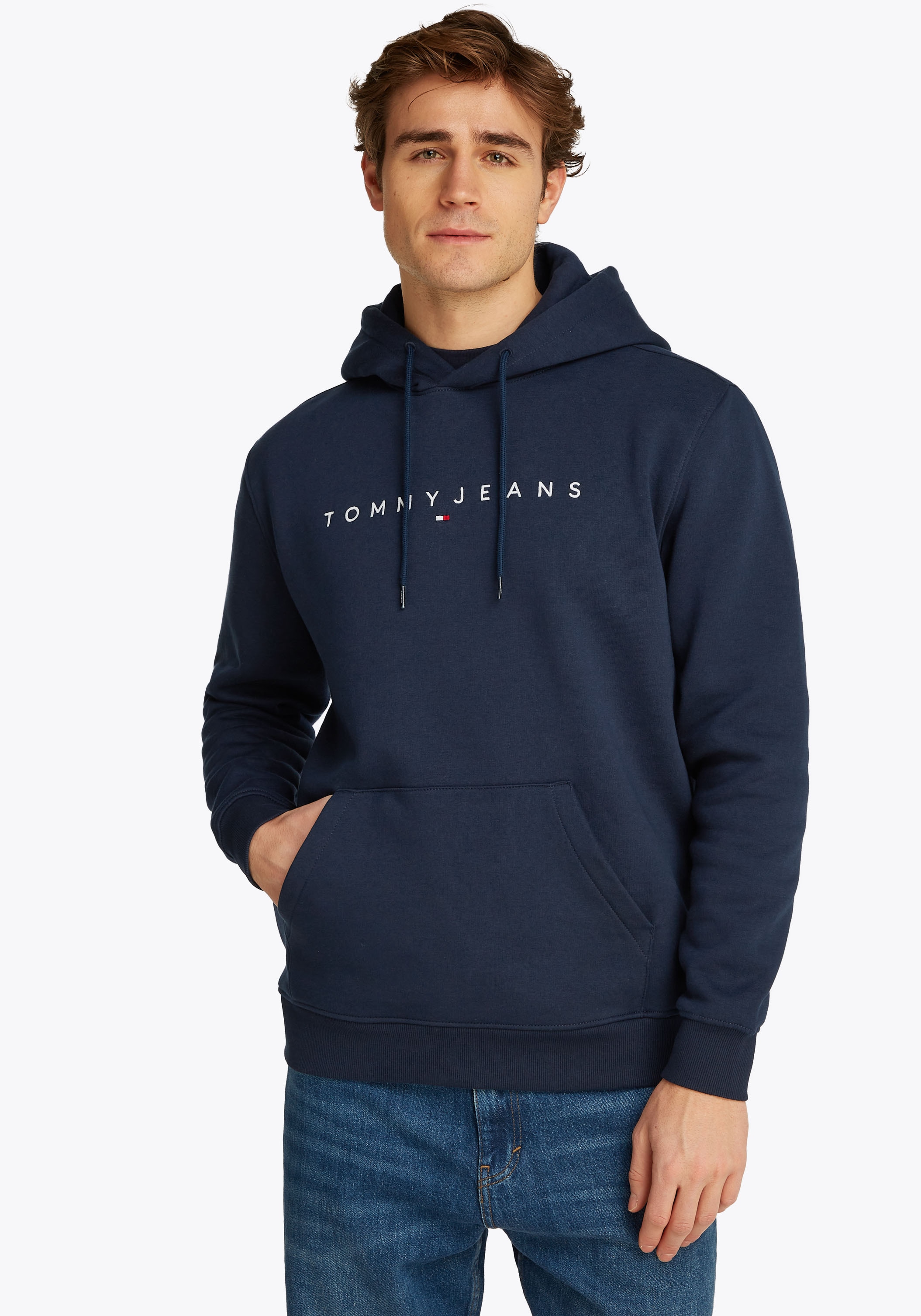 Tommy Jeans Hoodie "TJM REG LINEAR LOGO HOODIE EXT", mit Logo-Stickerei günstig online kaufen