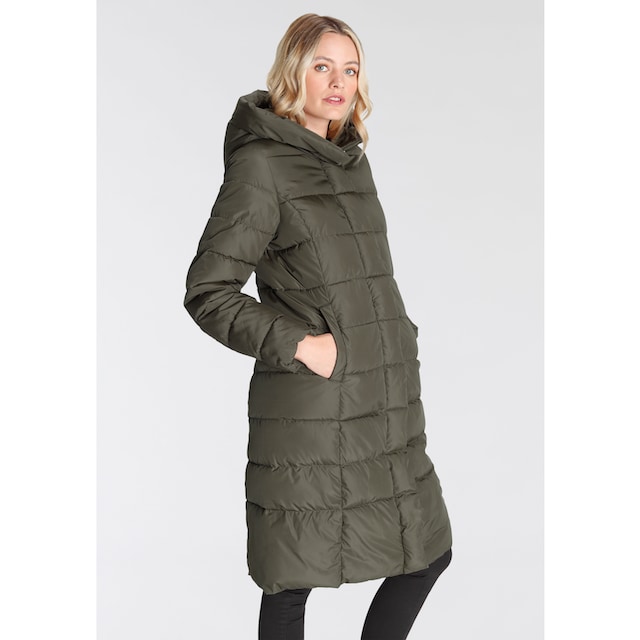 ONLY Steppmantel »ONLTINA PUFFER X LONG COAT OTW«, mit Kapuze bestellen |  BAUR