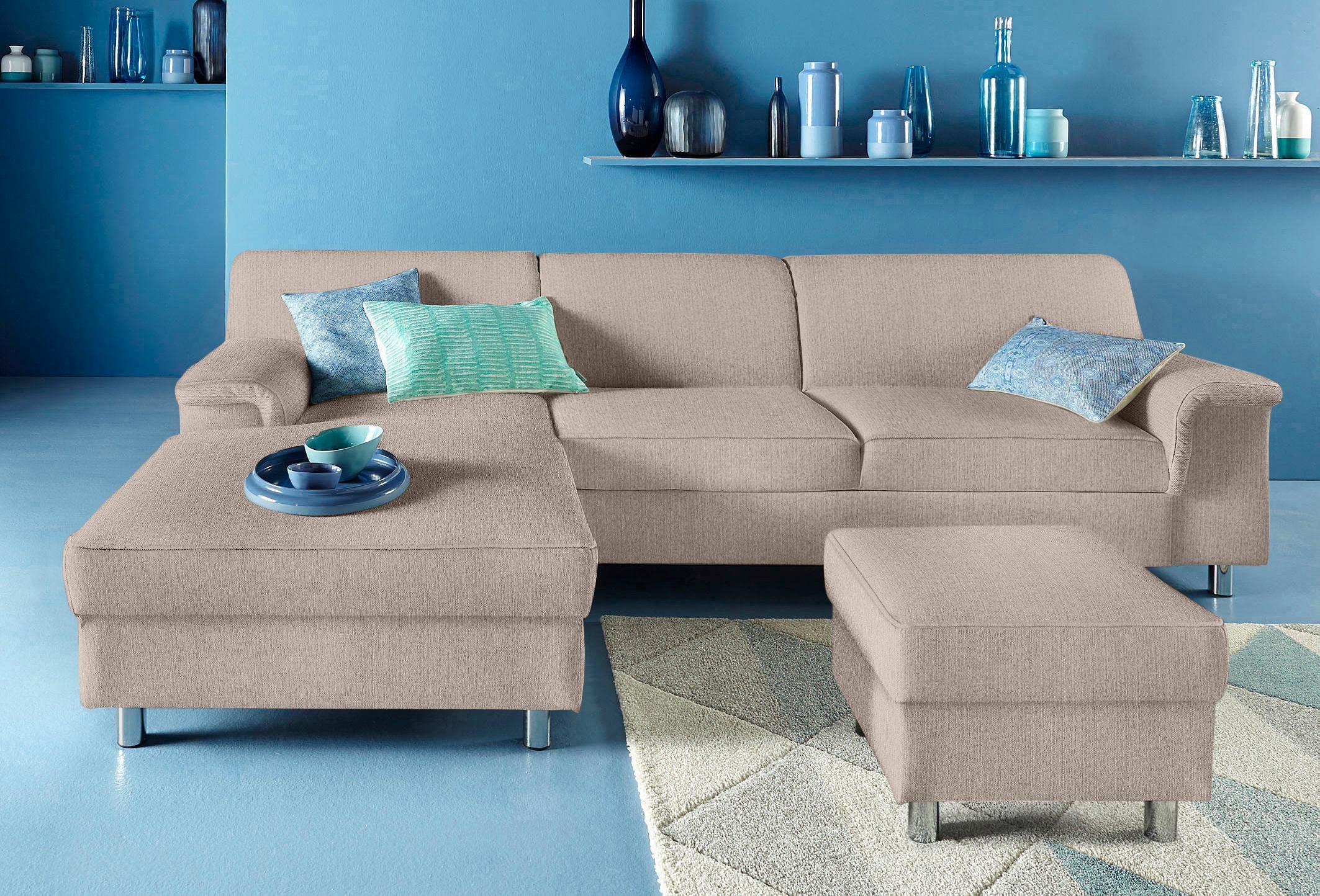 INOSIGN Ecksofa "Jamie, modern und elegant, Fußhöhe 9cm, L-Form,", wahlweis günstig online kaufen