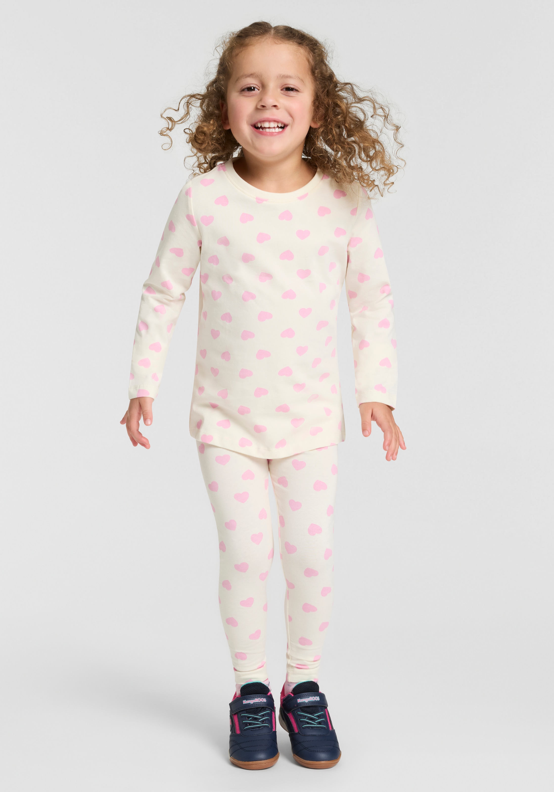 KIDSWORLD Leggings »2er Pack Uni + Herz-Drucken Leggings«  2er Pack Leggings mit Herzen