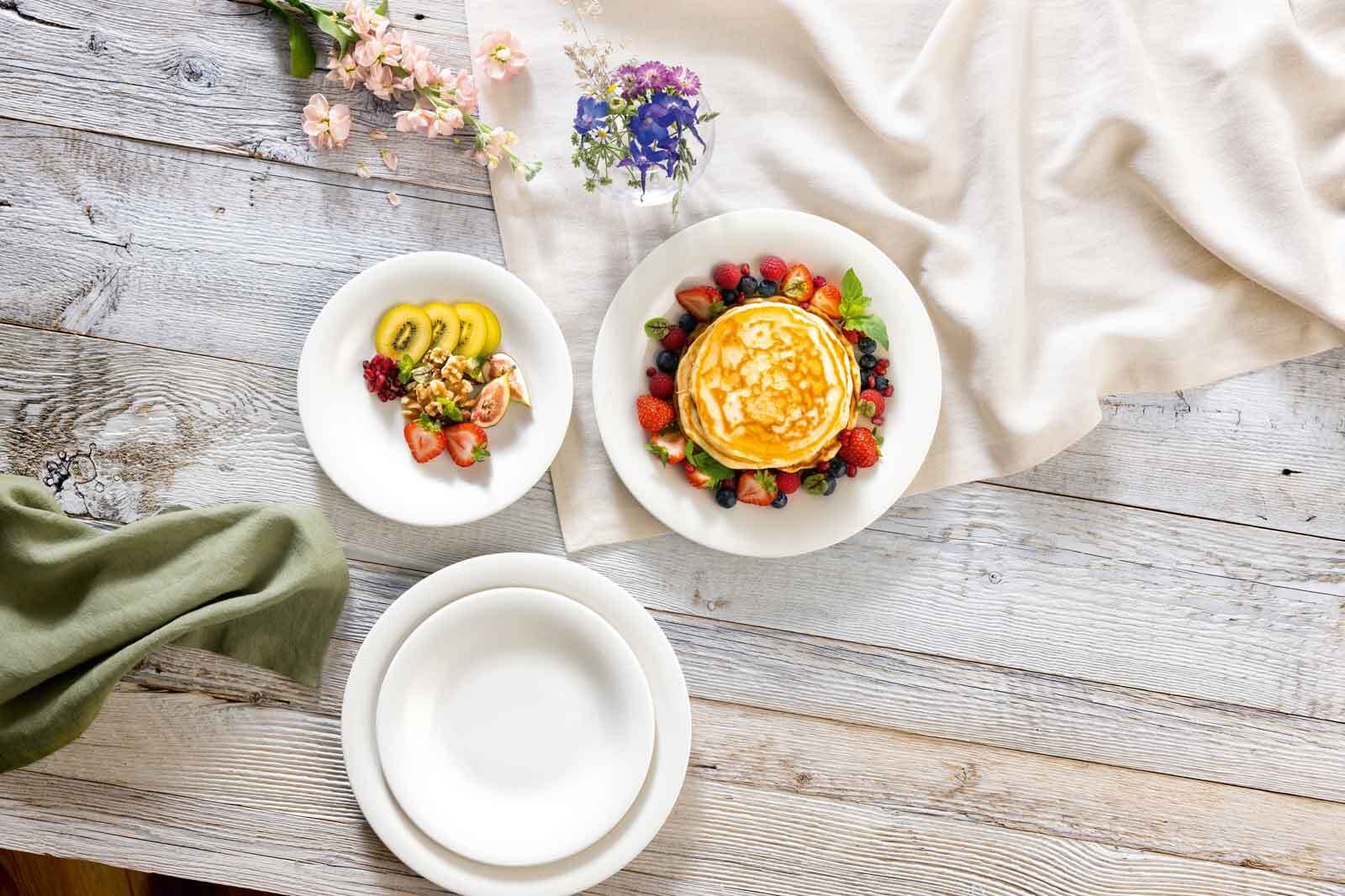 like. by Villeroy & Boch Geschirr-Set »Teller-Set Essential 30er Set weiß« Spülmaschinenfest, Mikrowellensicher