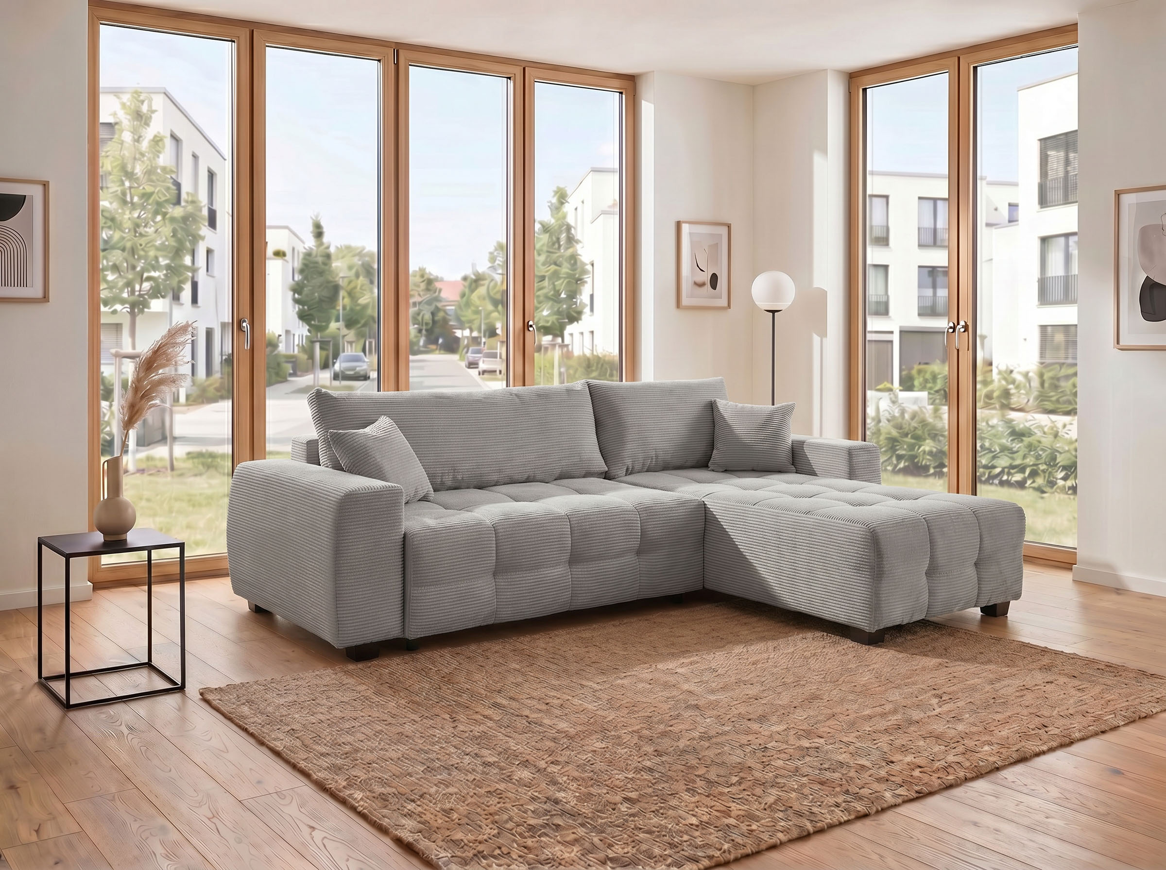 OTTO home Ecksofa "Bella Couch L-Form, B: 234 cm, Zierkissen inklusive" optional Schlaffunktion & Bettkasten, Wohnkomfort