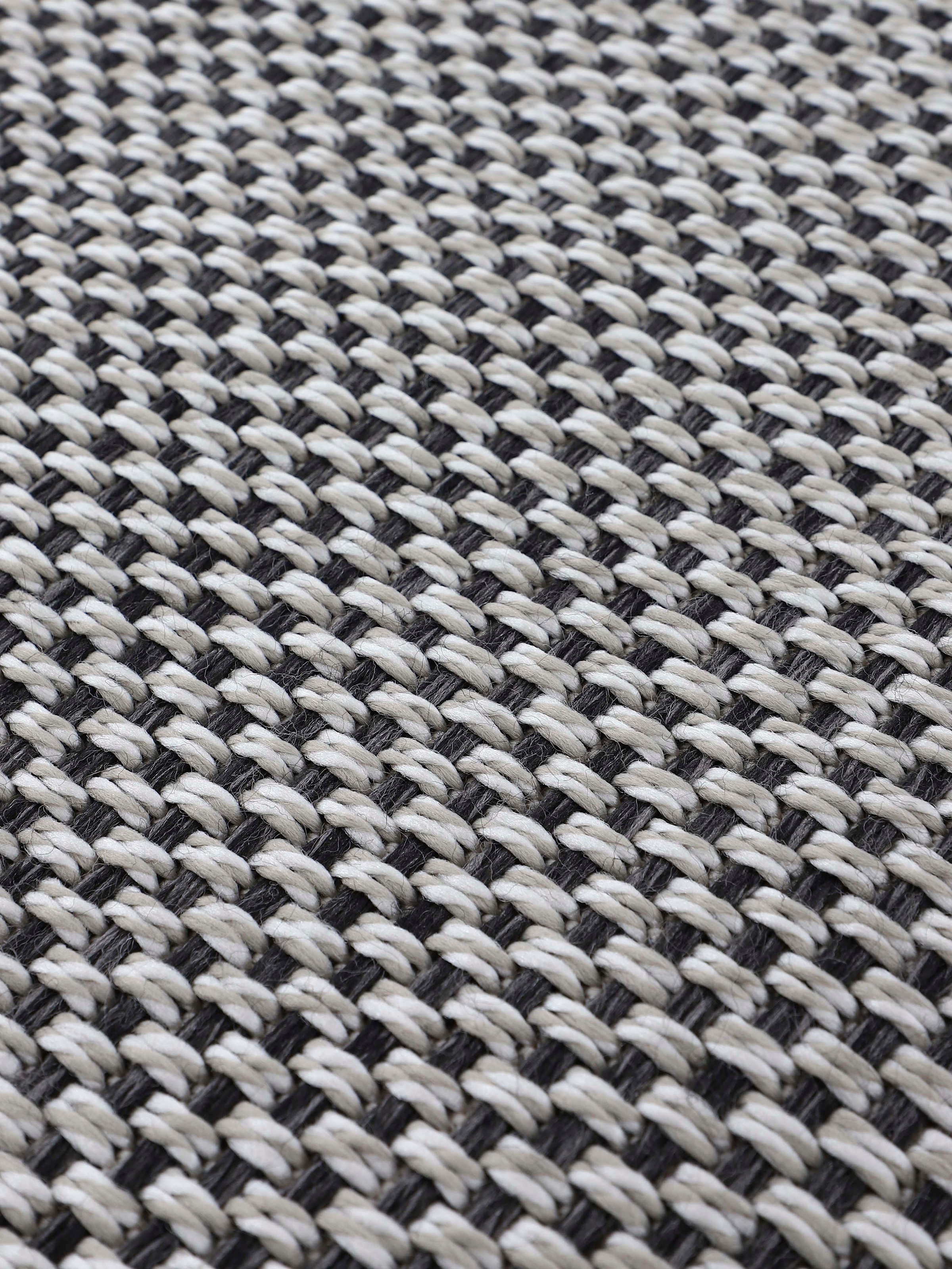 carpetfine Teppich »Boho 105«, rund, 4 mm Höhe, robustes Flachgewebe, Sisal Optik, UV-beständig, Außenbereich