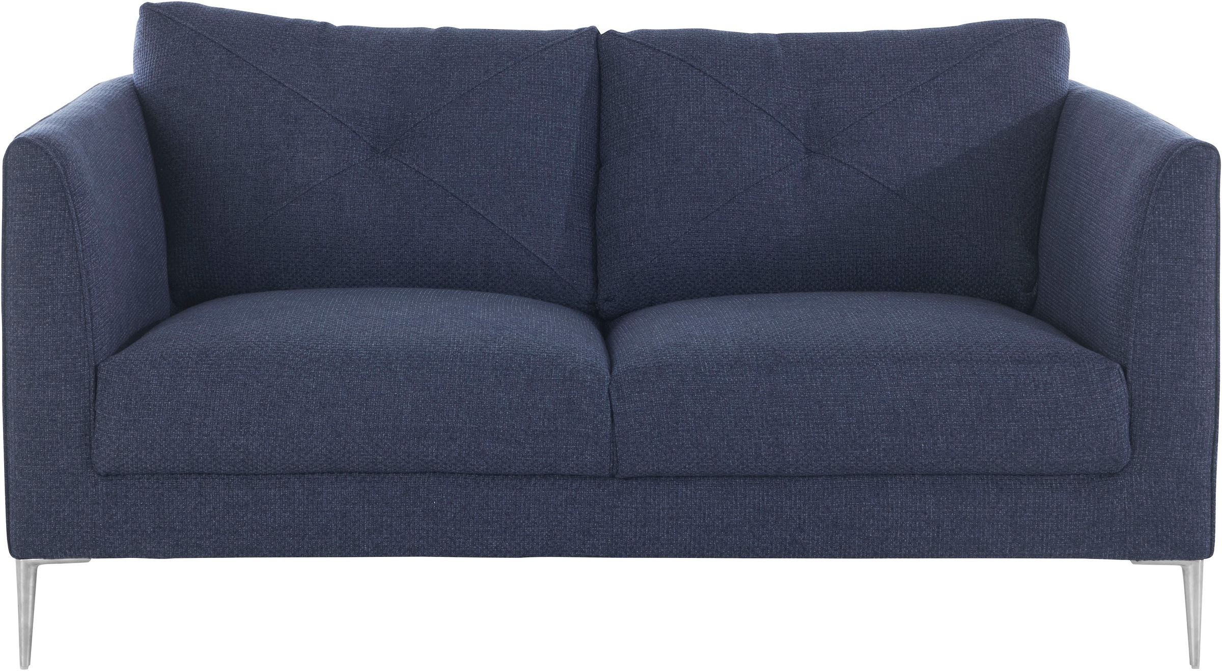 2-Sitzer TRENDMANUFAKTUR "Chilltime, elegant und bequem, Komfortsitzhöhe 46cm, hoher Fuß", blau (moonlight ocean), B:167cm H:84cm T:96cm, Sofas, mit eleganter Kreuznaht in den Rückenkissen, Breite 167 cm 2