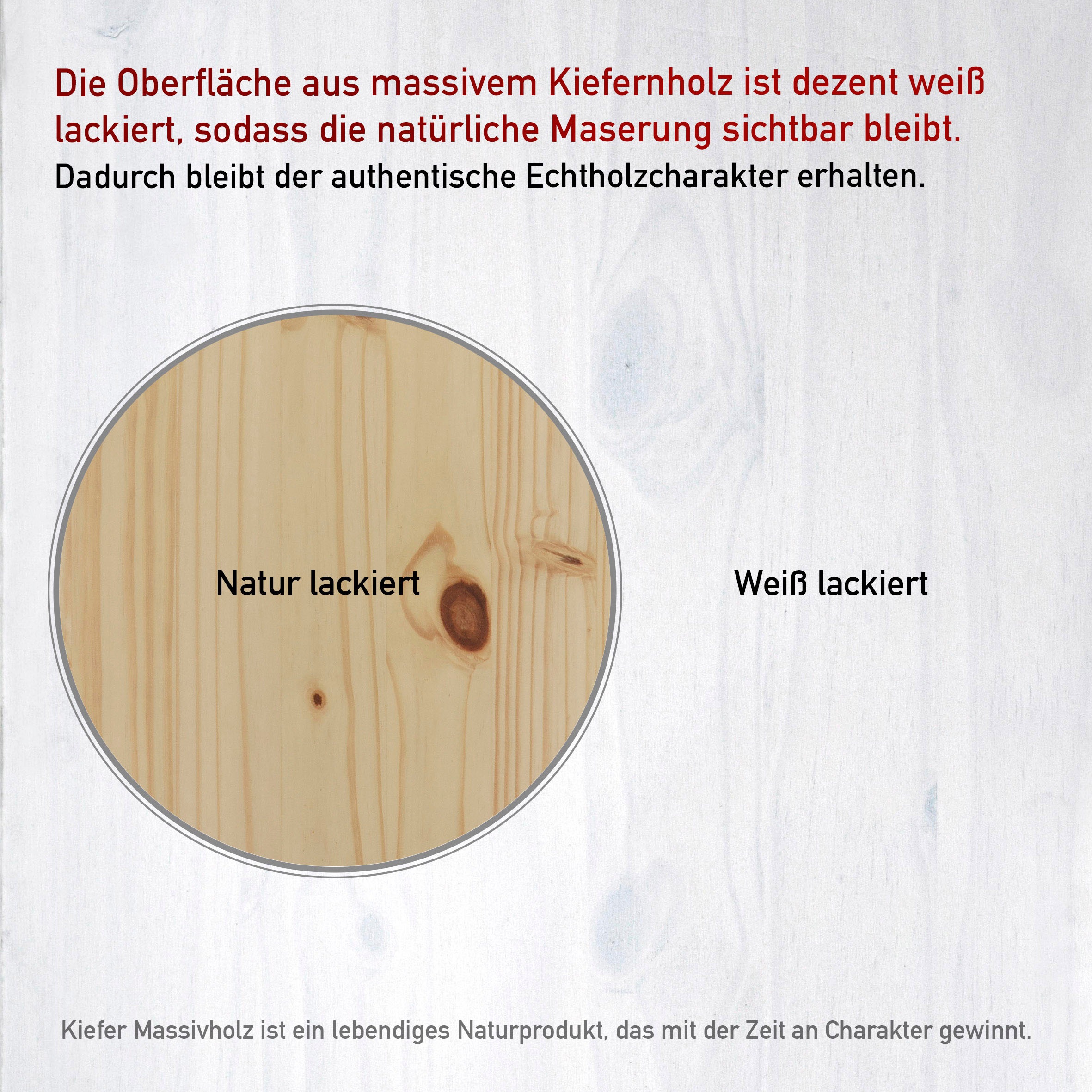 Inter Link Nachtkommode »Pinora, Kiefer Massivholz, Weiss, 1 Schublade, 47 x 39,5 x 66 cm« 1 Stk. tlg. Nachttisch im modernem Skandi Look, offenes Fach