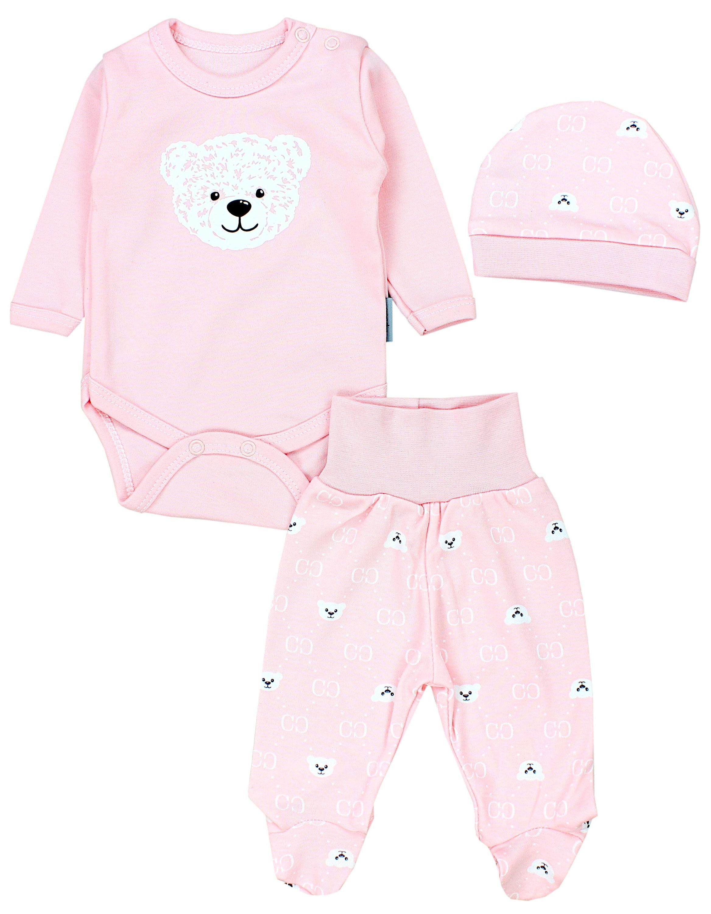 TupTam Langarmbody "Set Baby Bekleidungsset Langarmbody Hose Mütze3 teilig"
