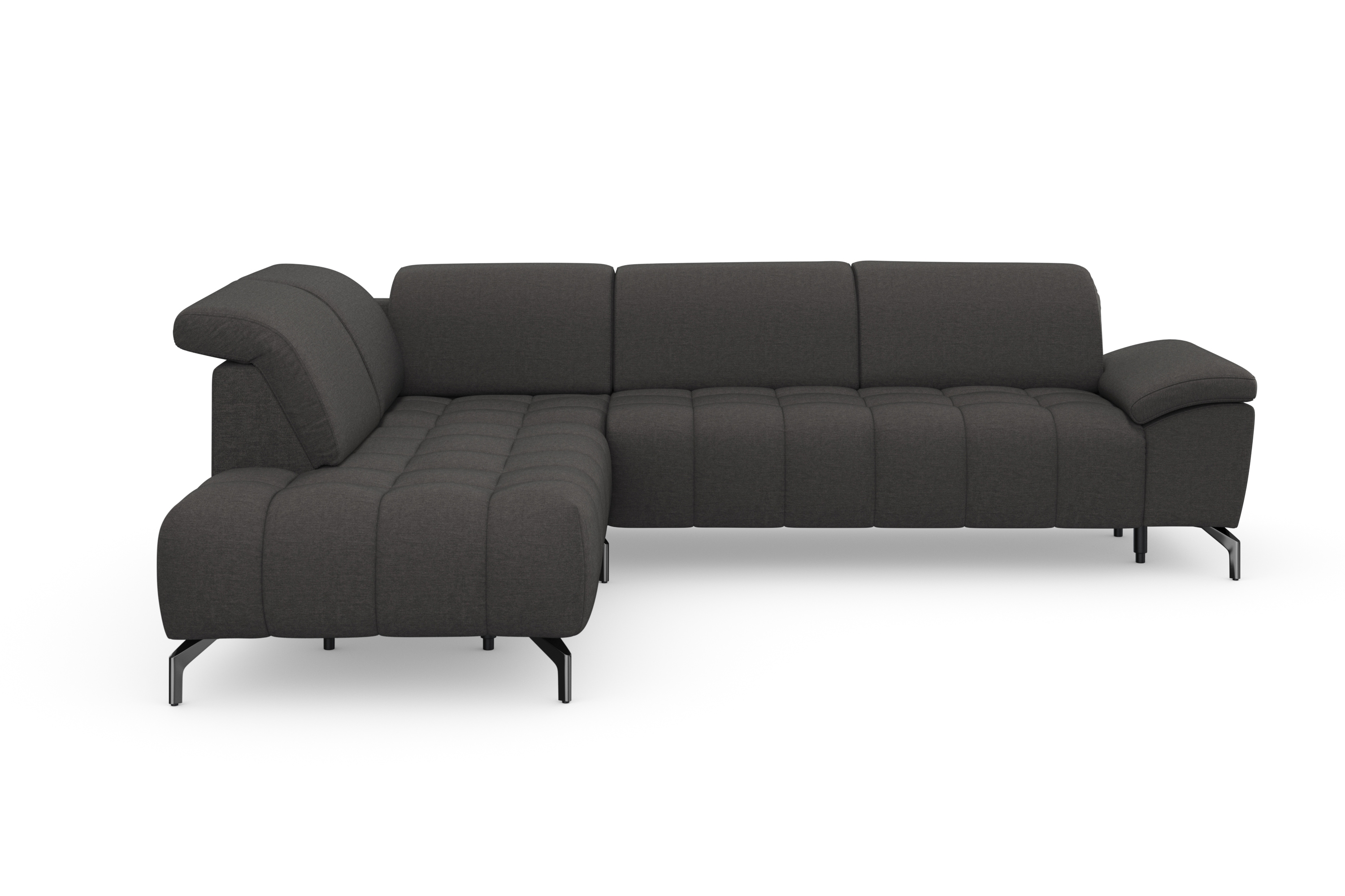 Ecksofa SIT & MORE, B:272cm H:79cm T:220cm, grau, Wohnzimmer, Sofas, "Cool L-Form", wahlweise mit Kopfteilverstellung und Vorziehsitz motorisch