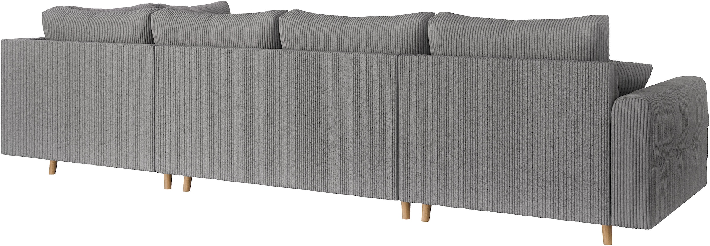 Home affaire Wohnlandschaft »CHARRE U-Form mit Ottomane, Maße B/T/H: 310/161/81 cm«, feine Steppung, lose Rücken- und Zierkissen, auch in Cord und Bouclé