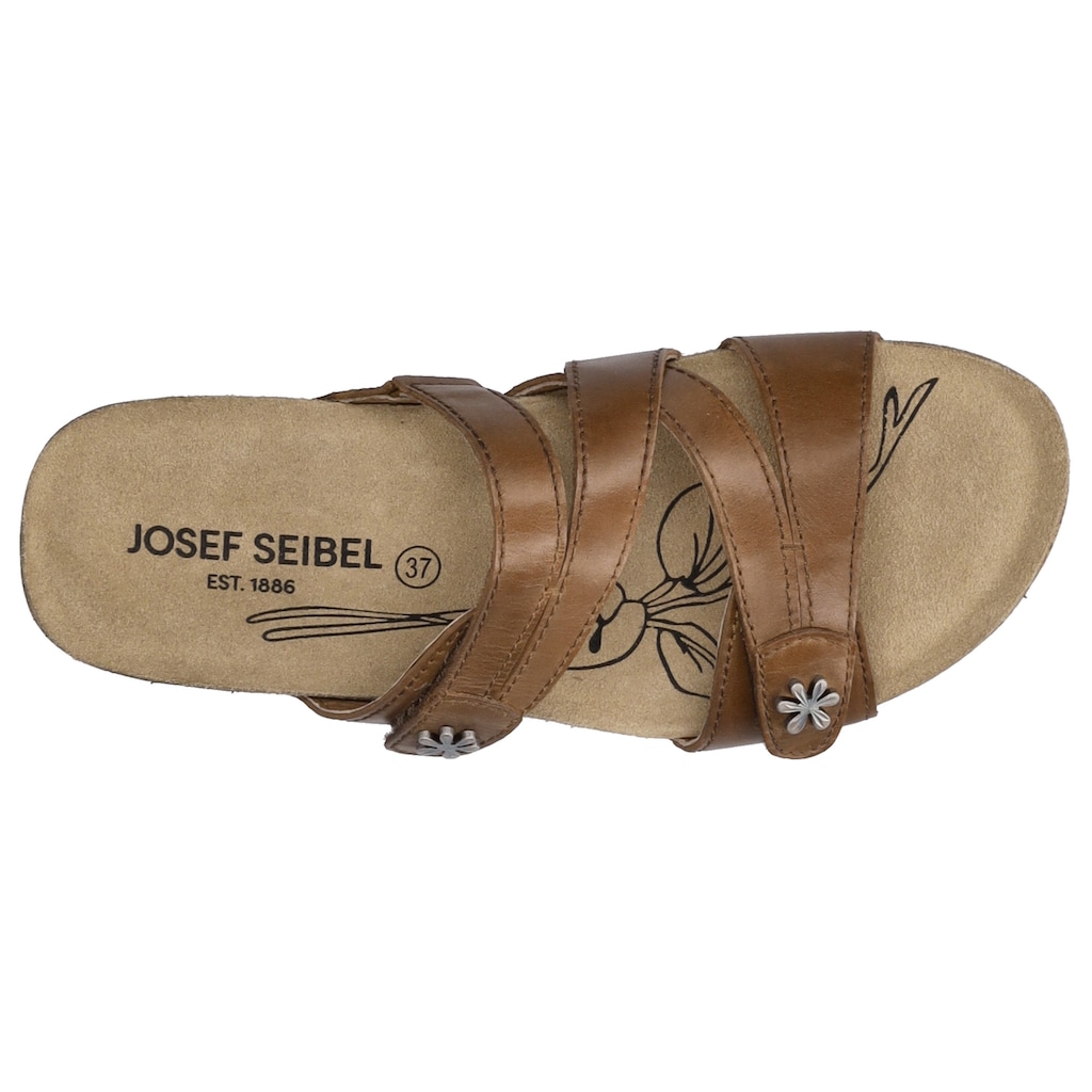 Josef Seibel Pantolette »Tonga 82«, Plateau, Sommerschuh, Schlappen mit kleinem Blütendetail