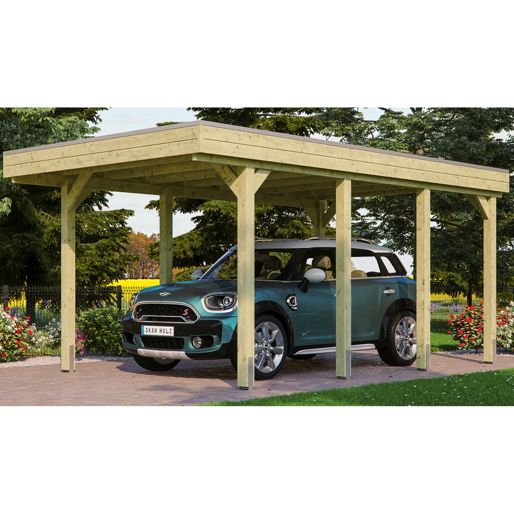 Skanholz Einzelcarport »Friesland«, Fichtenholz, 270 cm, grün