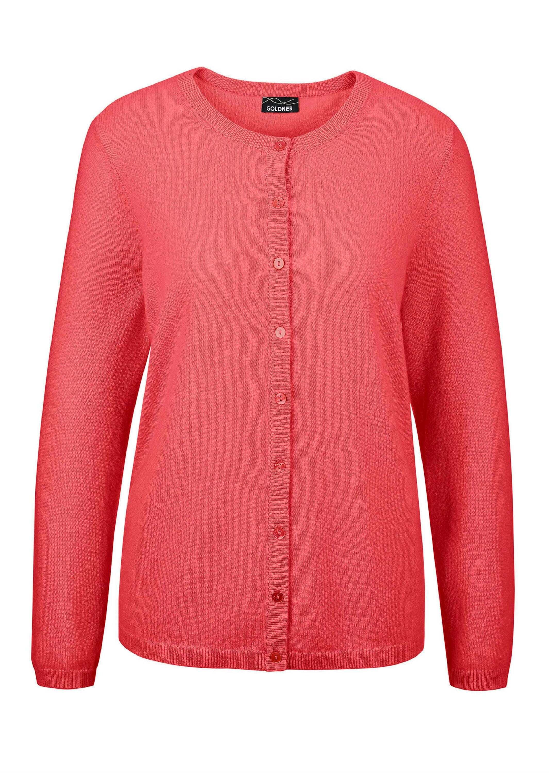 GOLDNER Strickjacke "Kurzgröße Eleganter Herbstcardigan mit Rundhals" Ohne