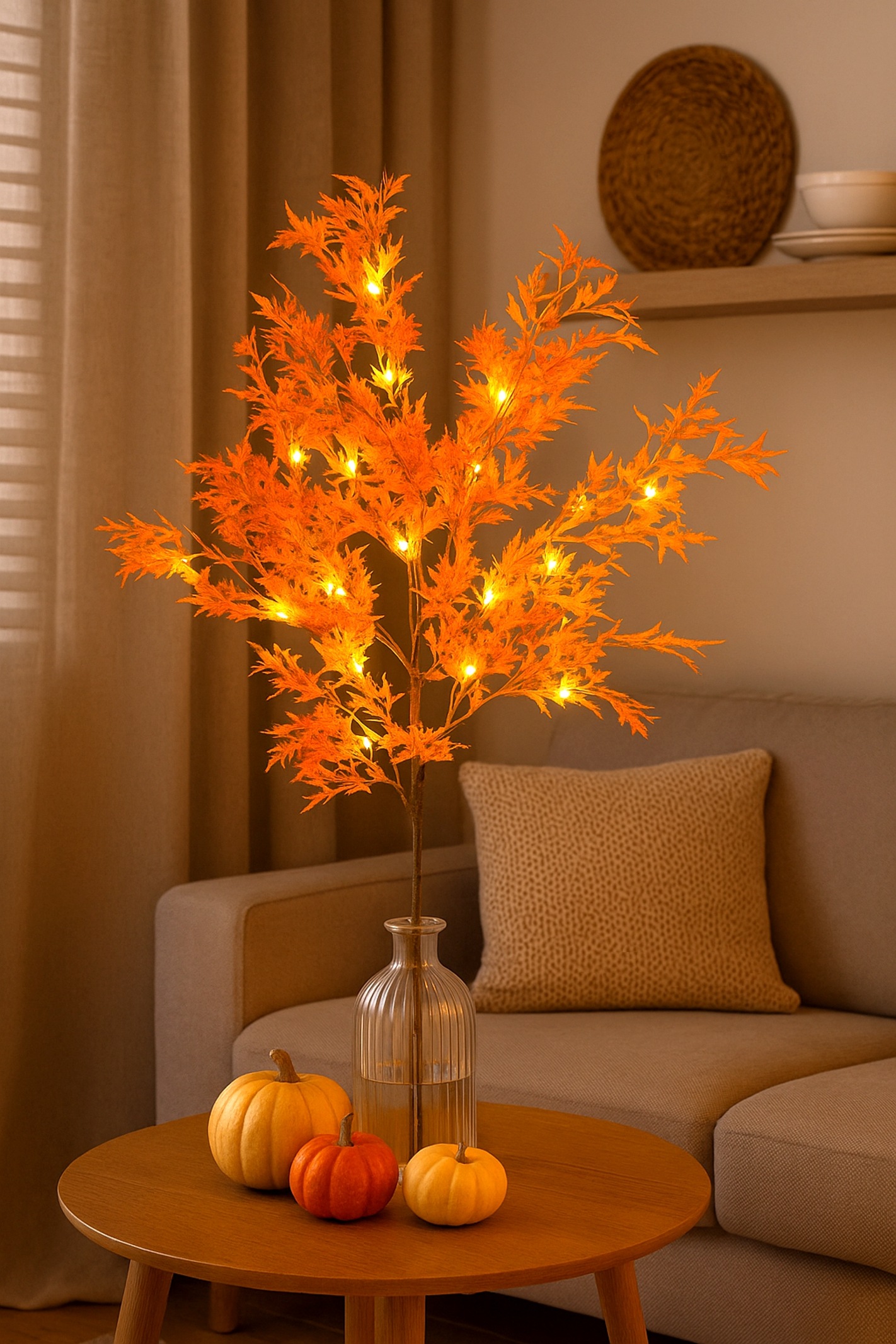 I.GE.A. Kunstzweig "LED-Dekozweig Ahorn" Batteriebetrieben Zweig mit Timer günstig online kaufen