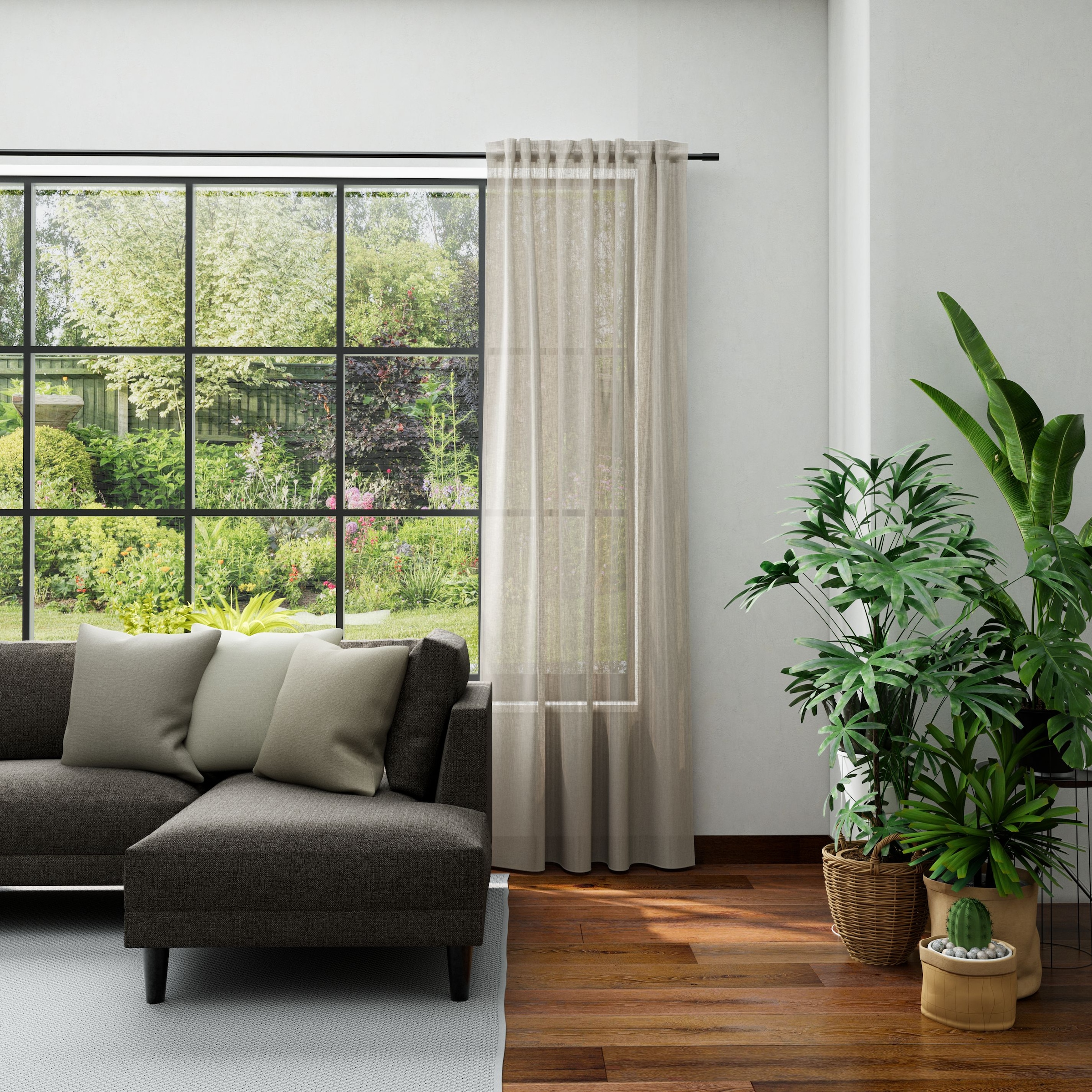 Vorhang NEUTEX FOR YOU, B:145cm H:245cmleinen, Polyester, Wohnzimmer, Gardinen, "LUCIA", Criss-cross Optik mit Effektgarn