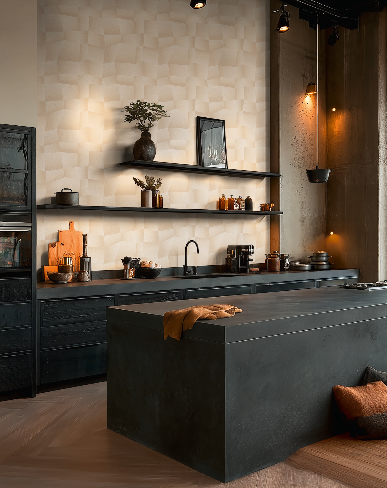 living walls Vliestapete »Vibes & Styles Damian – Refined Dimensions Vliestapete« 3D-Optik leicht strukturiert Geometrisches 3D-Design mit markanter Struktur und edlem Glanzeffekt