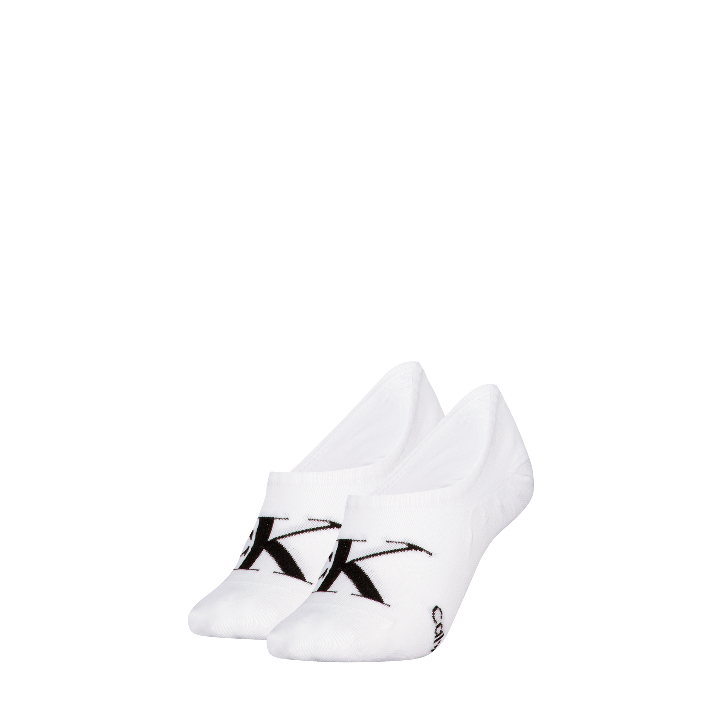Calvin Klein Jeans Füßlinge "Ckj Women Footie High Cut Monogram" 2 Paar, Hoch Geschnittene Silhouette, Cotton-Mix, Elastisch