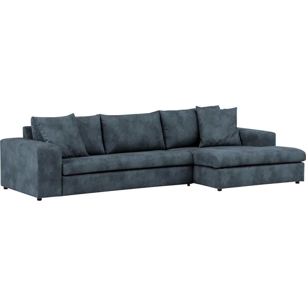 andas Ecksofa »SLEETLAND XXL in Samtvelours oder Vintage-Leder-Optik, L-Form,«