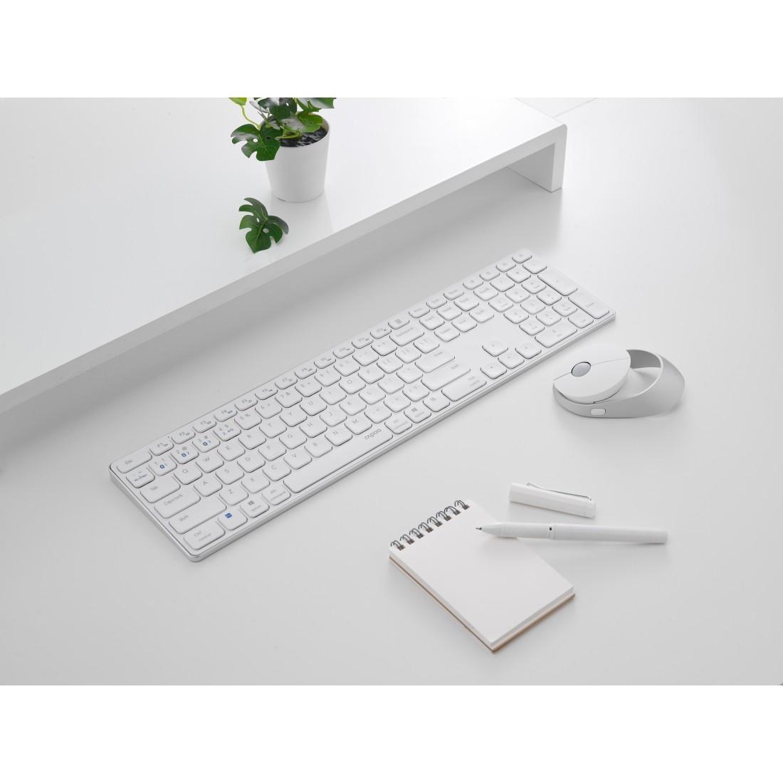 Rapoo Tastatur- und Maus-Set »9850M Kabelloses Multi-Mode-Deskset, DE-Layout, 2.4 GHz, 1600 DPI«