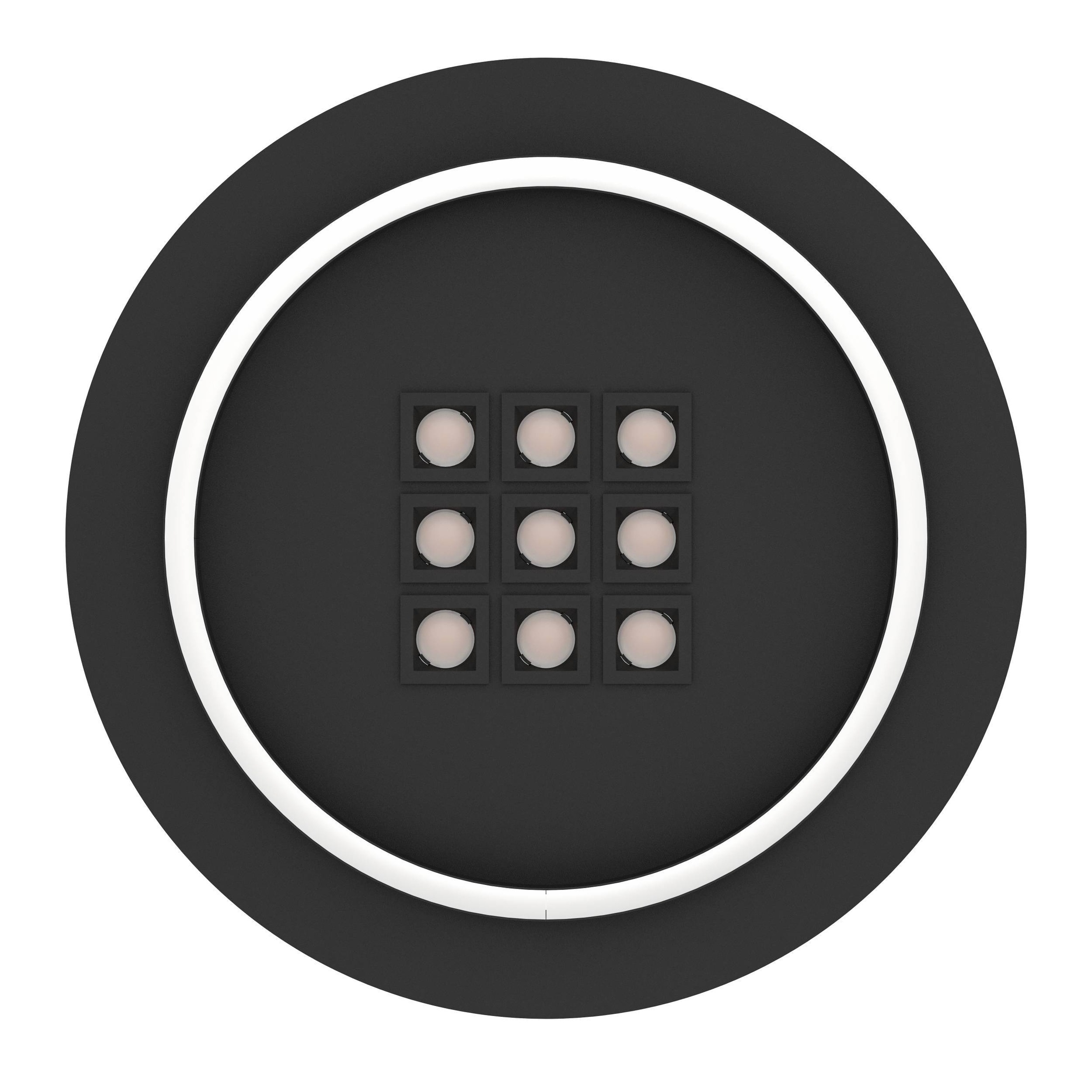 EGLO Deckenleuchte »Balazote Deckenlampe rund aus Metall und Konststoff Lampe Bürolampe« LED-Modul 1 Stk. Kaltweiß | Neutralweiß | Warmweiß Wand-/Deckenleuchte - H5 x Ø38 cm - schwarz - 1X20,5W;9X0,9W inkl.