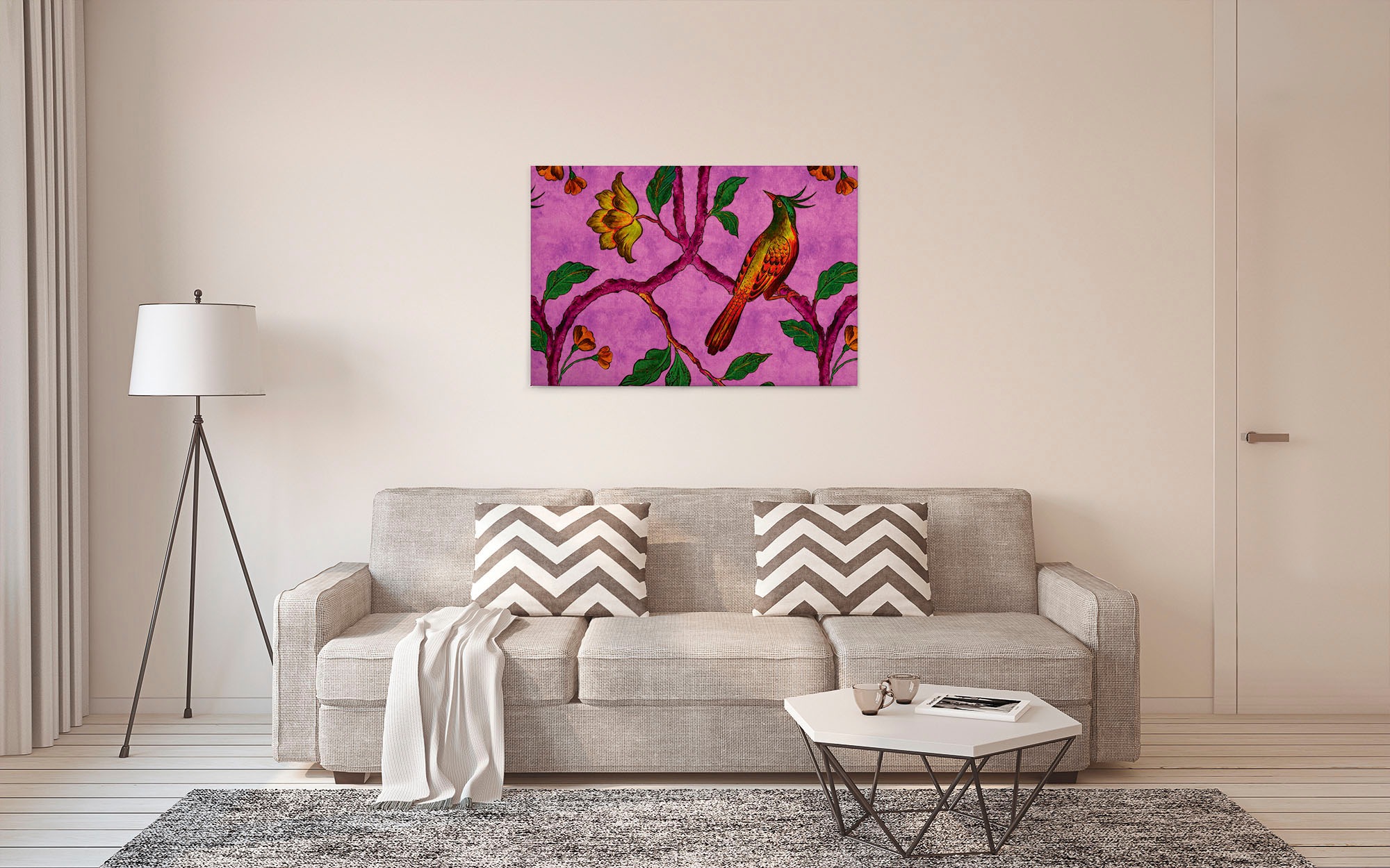 A.S. Création Leinwandbild »bird of paradise«, Kunst-Vögel-Kinder, (1 St.), Keilrahmen Bild Vogel Bunt Leinwand-Bild Wohnzimmer modern Wandbild