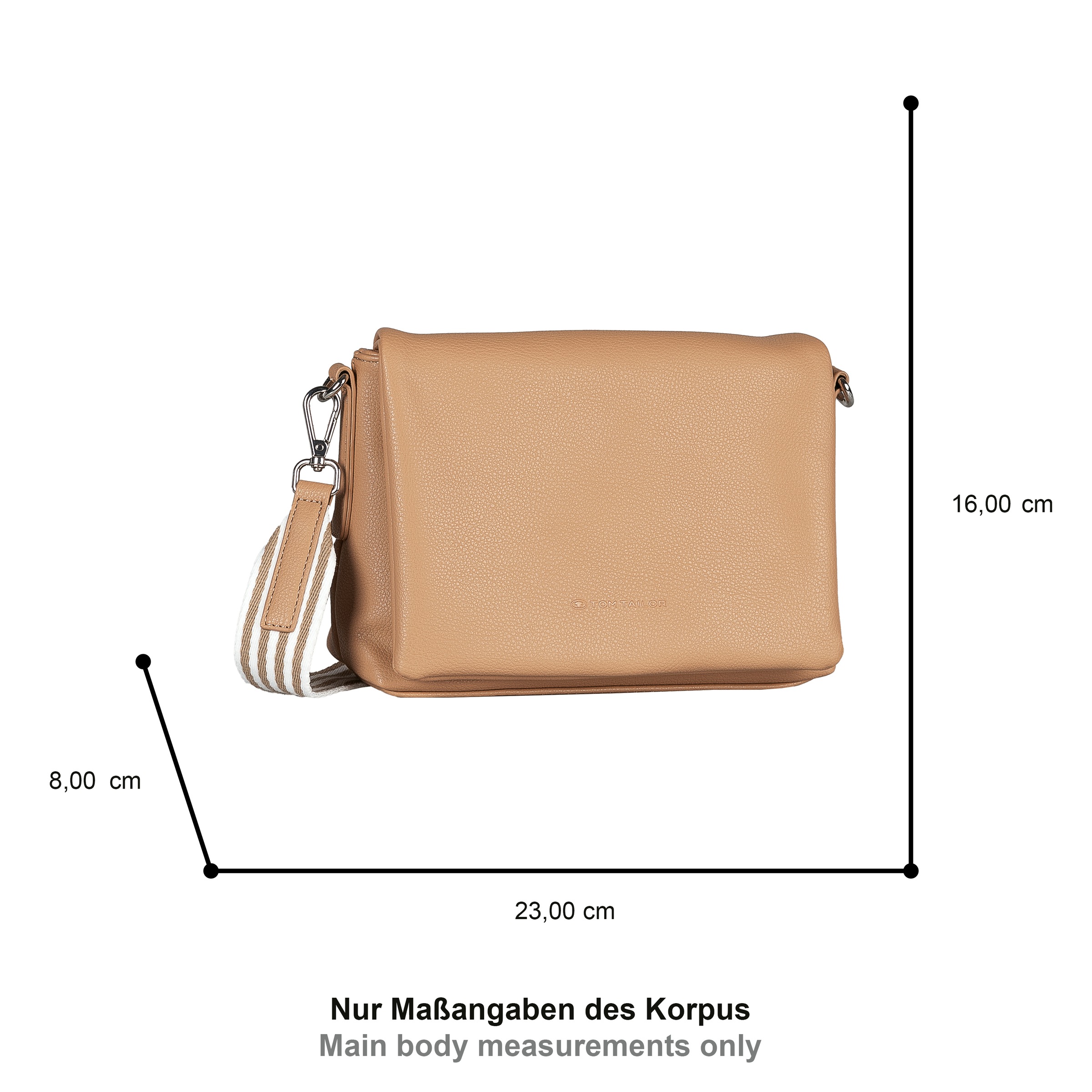 TOM TAILOR Umhängetasche "Orla Stripe" aus softem Kunstleder in modernem Lo günstig online kaufen