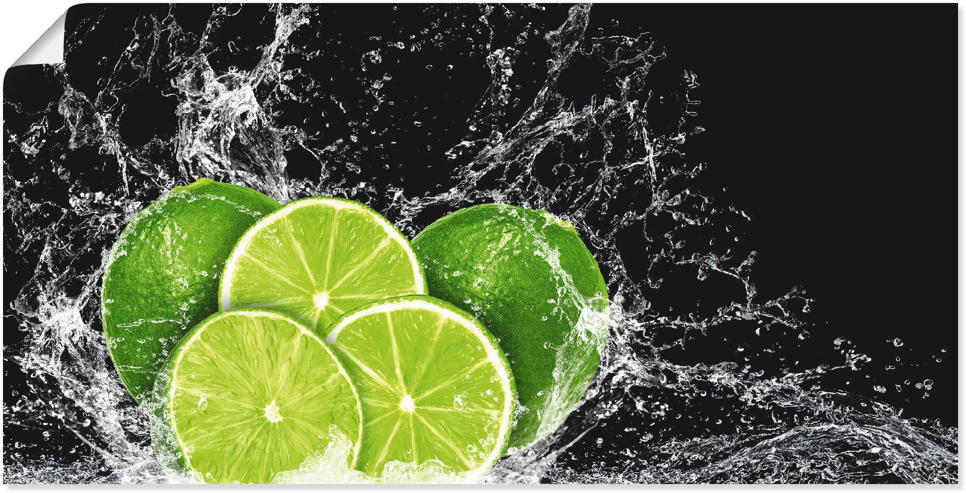Artland Wandbild »Limone mit Spritzwasser«, als oder kaufen St.), versch. Obst Leinwandbild, in Alubild, | Bilder, BAUR Größen (1 Poster Wandaufkleber