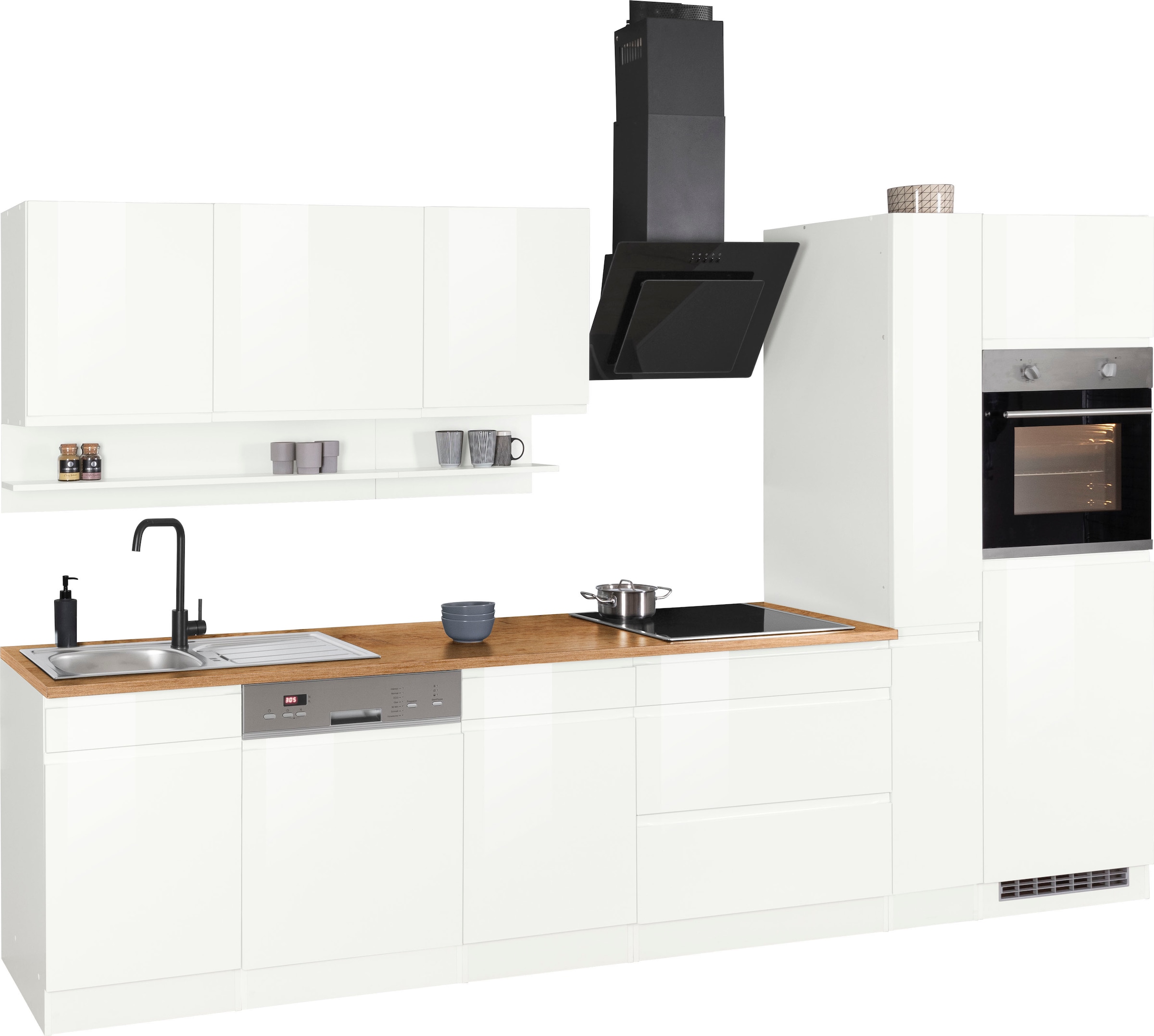 KOCHSTATION Küchenzeile »KS-Virginia«, Breite 330 cm, ohne E-Geräte