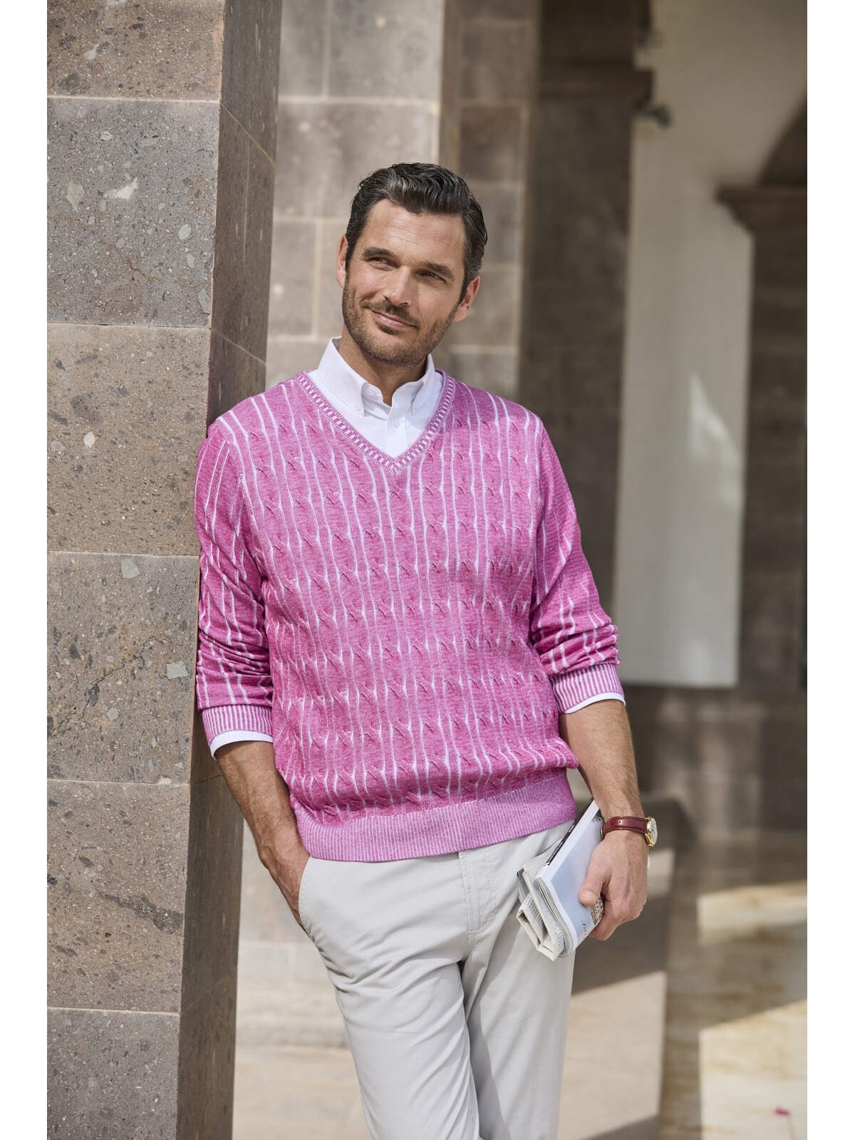 Thumbnail - Babista V-Ausschnitt-Pullover "Pullover CARIELLO" 1 Stk. im stilvollen Strickmuster