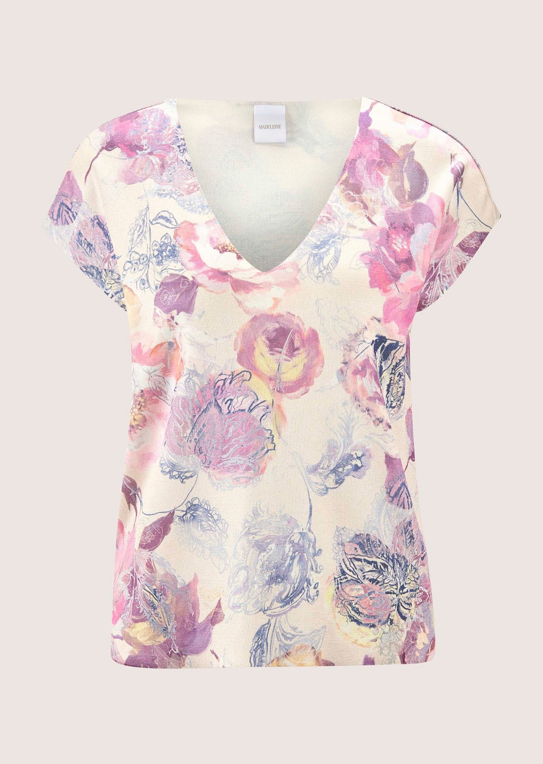 MADELEINE Longpullover "Druckpullover Bedruckter Kurzarm-Pullover" günstig online kaufen