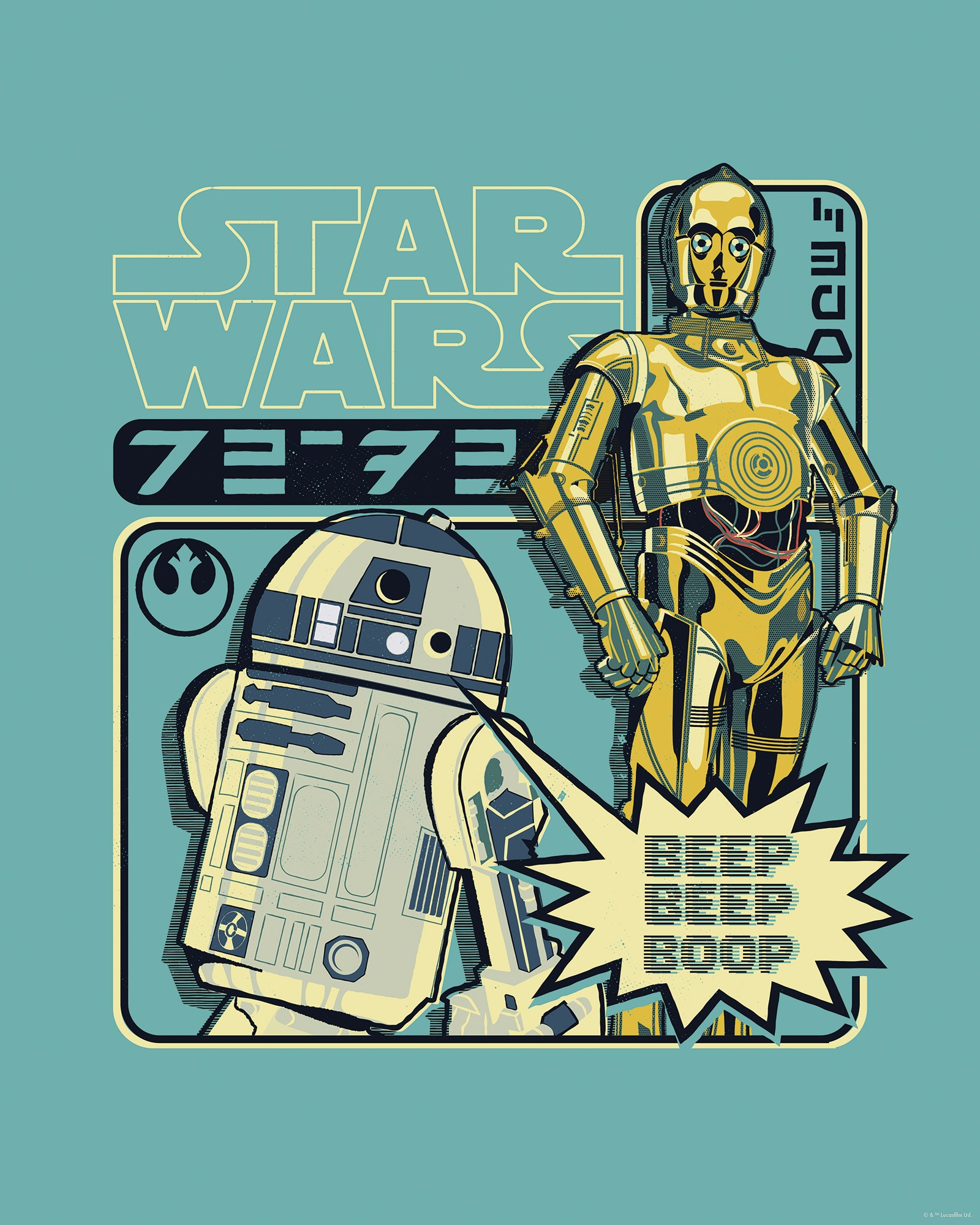 Komar Wandbild »Star Wars Beep Boop«, Disney, (Set, 1 St.), 40 x 50 cm (Breite x Höhe) - Kinderzimmer, Dekoration