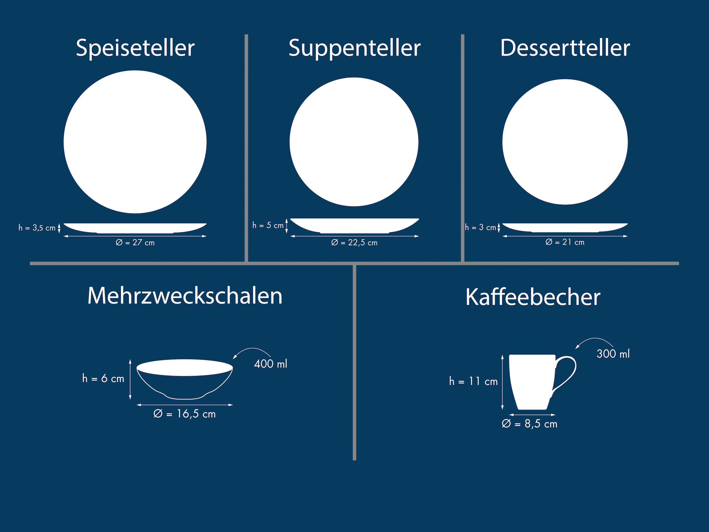 CreaTable Kombiservice »Nature Collection, Service, 20-tlg.« Handgemalte Sprenkel und Ränder, Reaktivglasur