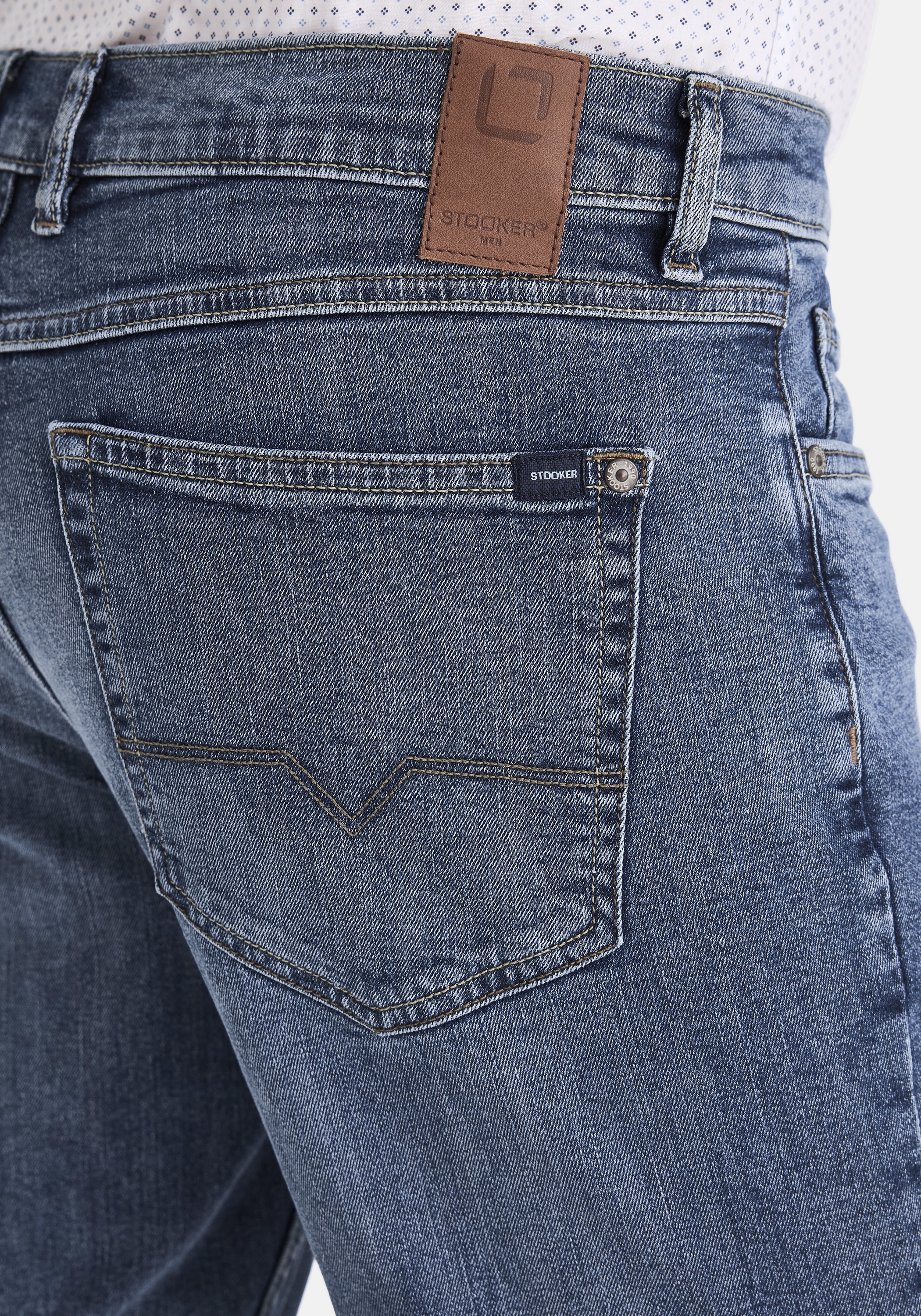 Stooker Men 5-Pocket-Hose »Frisco Denim Straight Fit Men«, Straight Fit Casual Clean Wash Twill Coloured Comfort Flex! für Herren