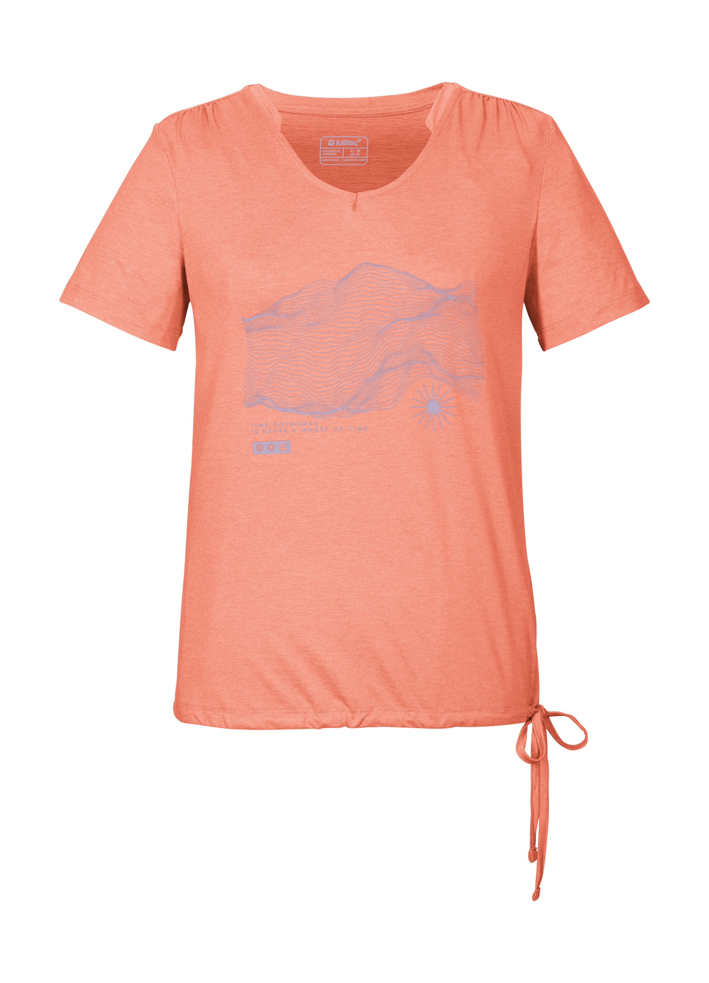 Killtec T-Shirt "KOS 497 WMN TSHRT" Weiches, strapazierfähiges Funktionsshirt mit Kordelzug