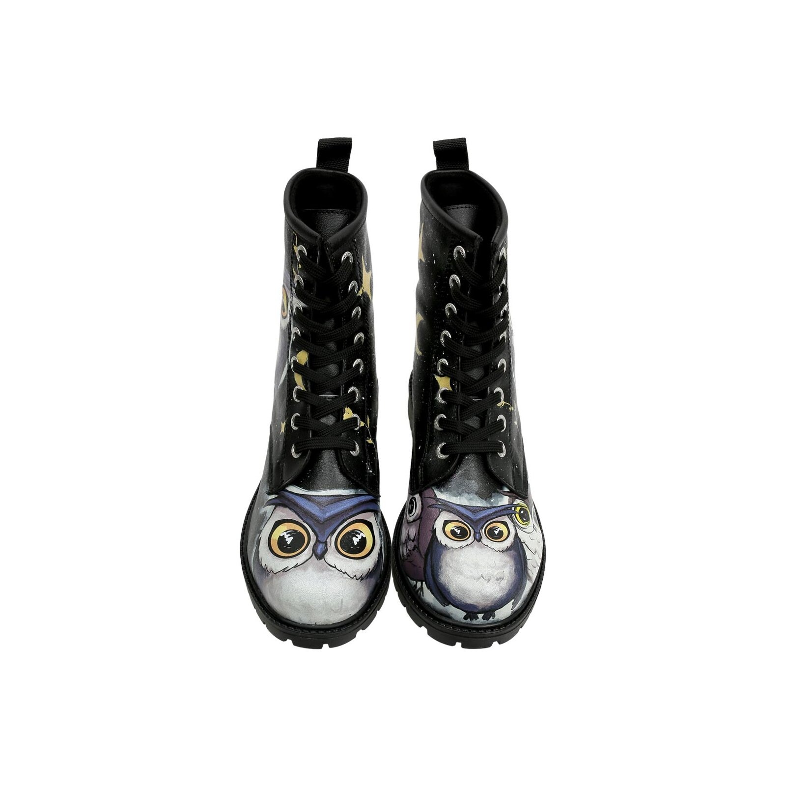 DOGO Schnürboots "Long Boots Schnürstiefel Owls Family Black Damen Stiefele günstig online kaufen