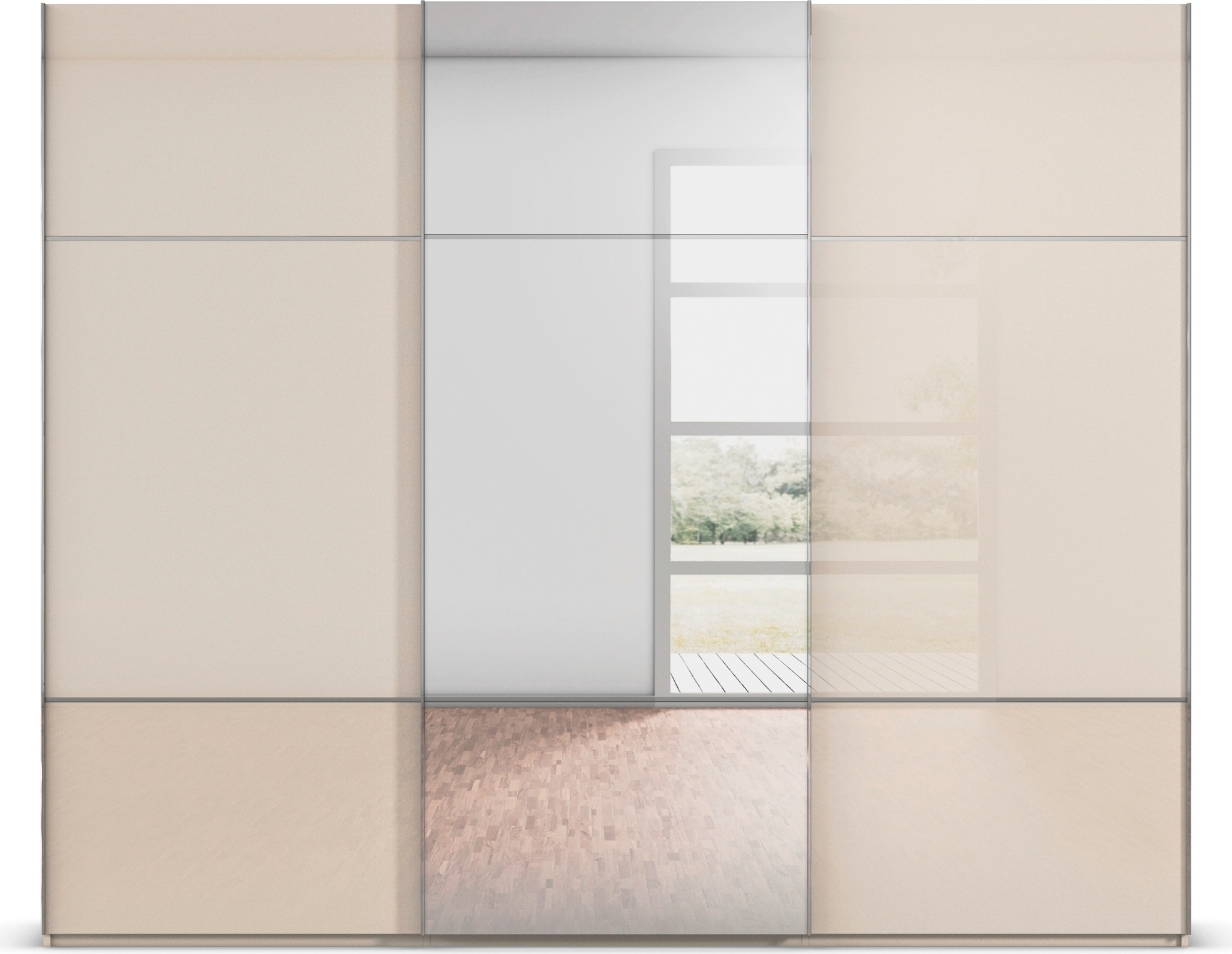 Thumbnail - rauch Schwebetürenschrank "Kleiderschrank Schrank Garderobe Schlafzimmerschrank SCALE-TRIO", edle dreigeteilte Front mit...