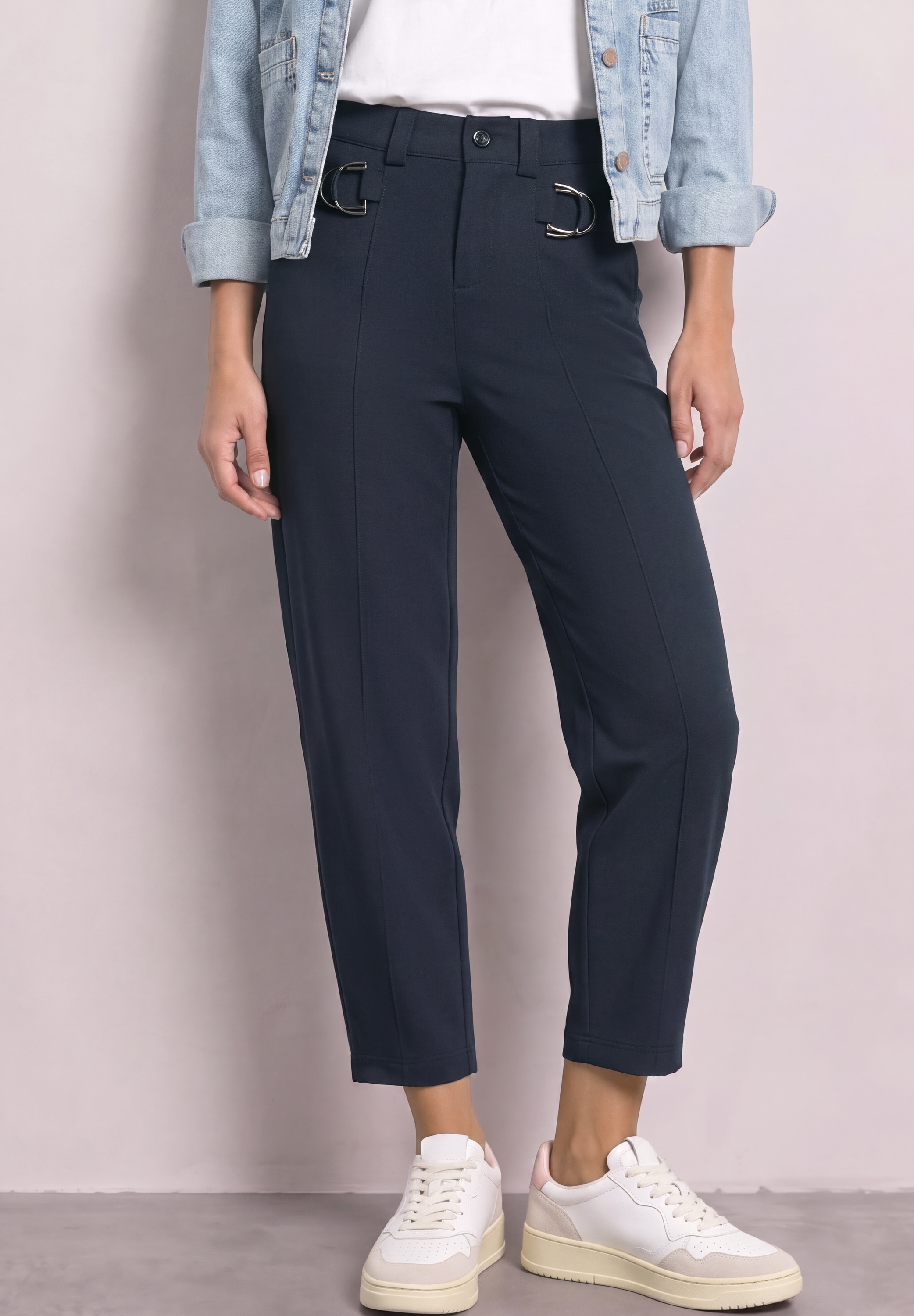 STREET ONE Stoffhose  mit Schnallen