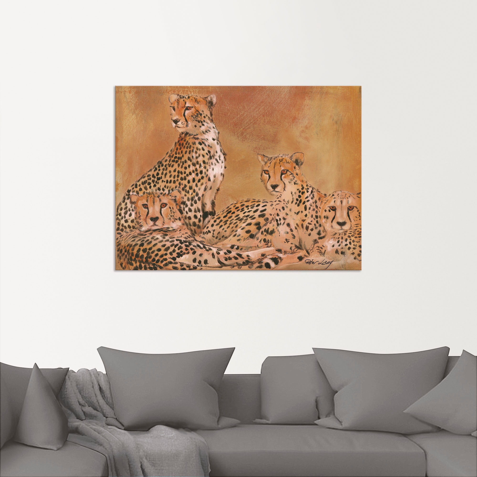 Artland Wandbild "Geparden", Wildtiere, (1 St.), als Alubild, Outdoorbild i günstig online kaufen