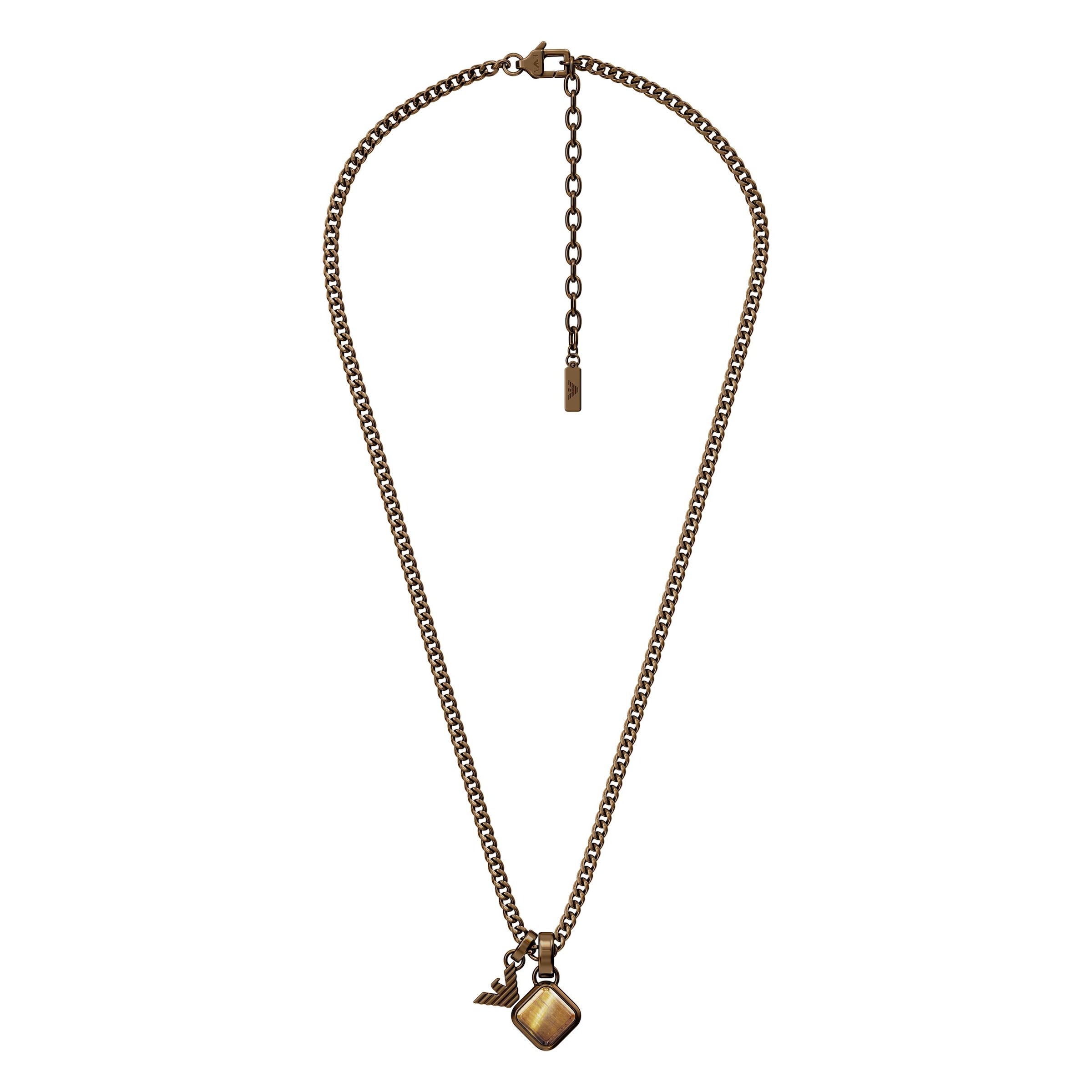 Emporio Armani Kette mit Anhänger mit Tigerauge