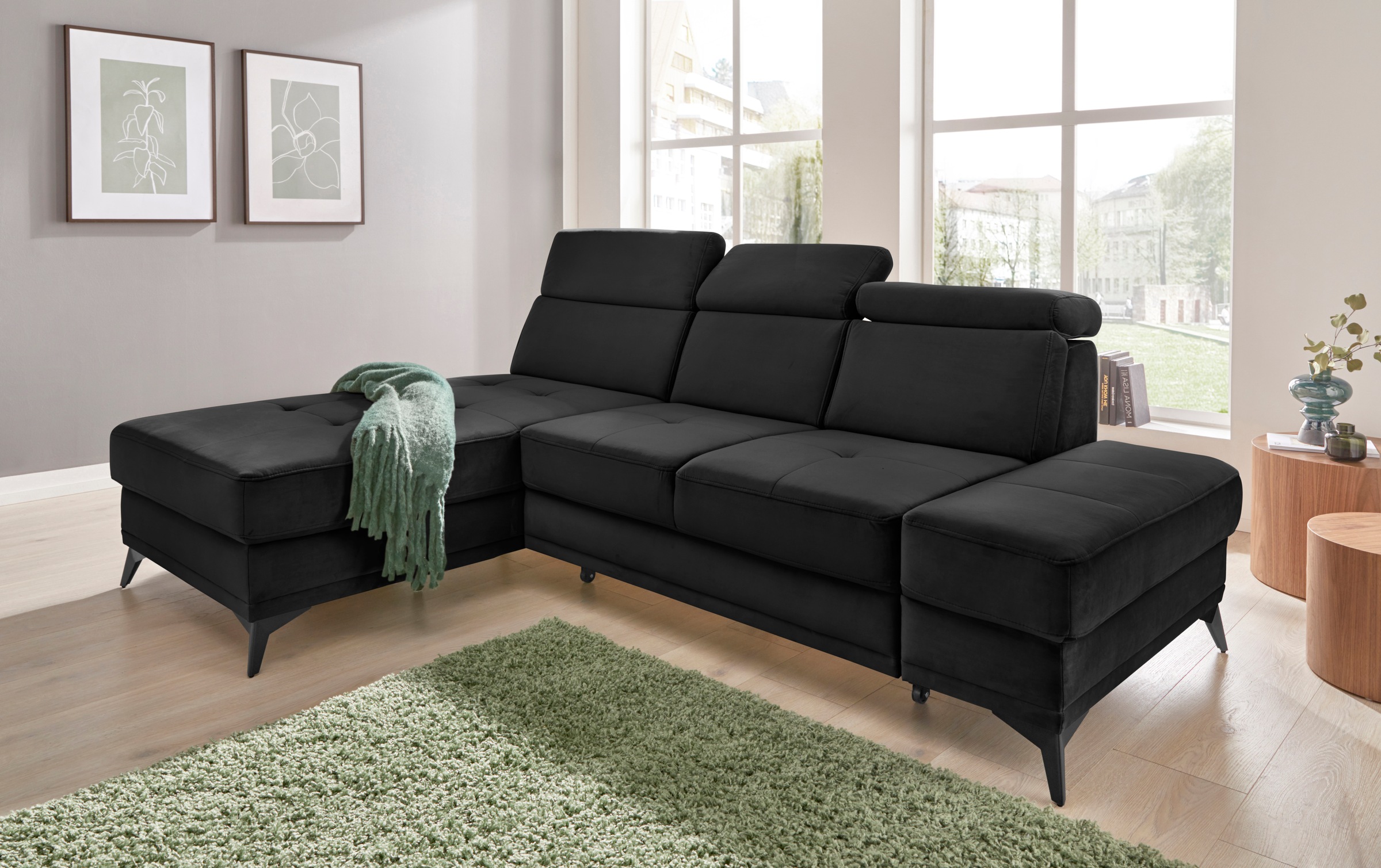 Home affaire Ecksofa "Cardiz L-Form" inkl.Kopfteilverstellung und Federkern günstig online kaufen