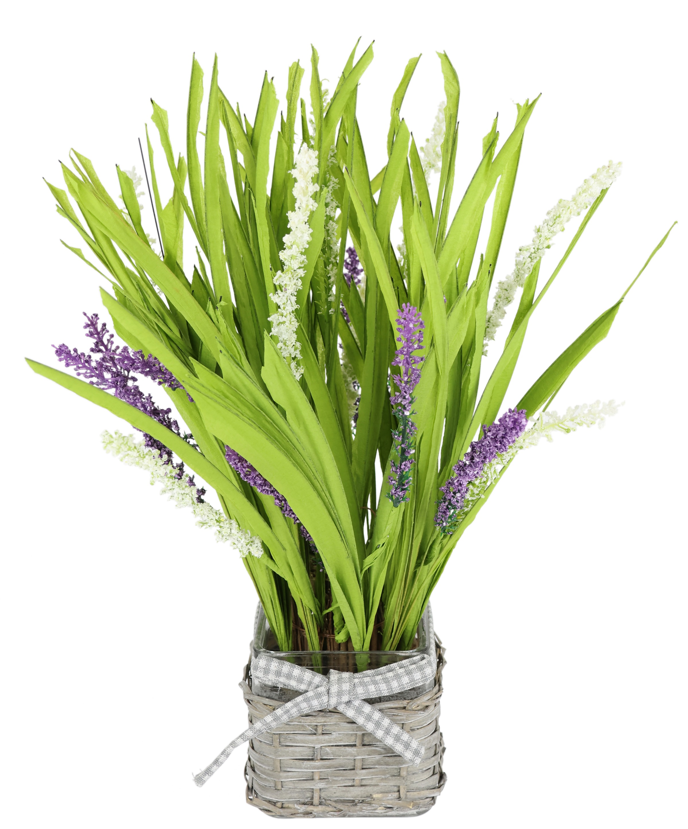 I.GE.A. Kunstpflanze "Grasbusch mit Lavendel im Topf", Künstlicher Grasbund günstig online kaufen