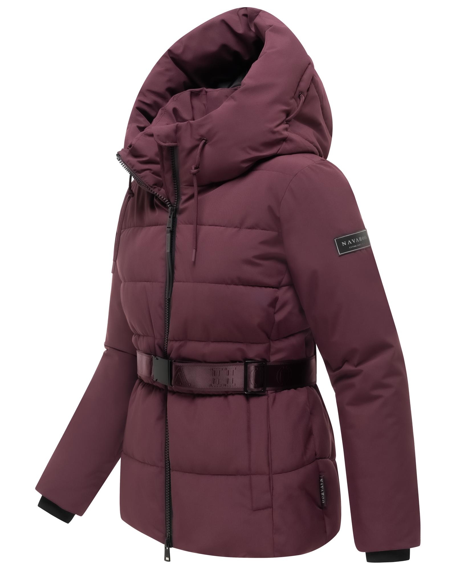Navahoo Steppjacke »Wattewunder XIV« mit Kapuze Damen Winterjacke mit Taillengürtel