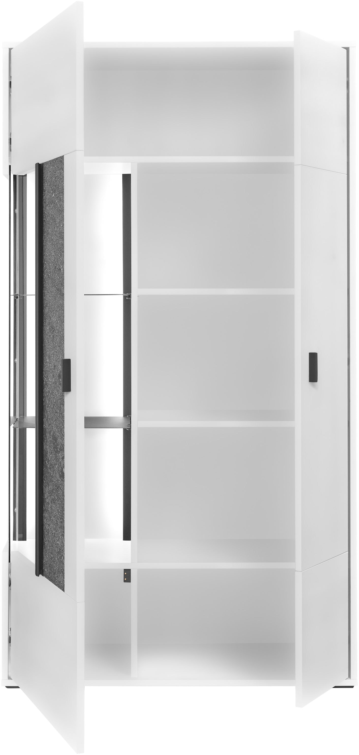 set one by Musterring Vitrine »Deltona«, mit Sandsteinelement, inkl. Beleuchtung, zwei Farben, B94 x H170 cm