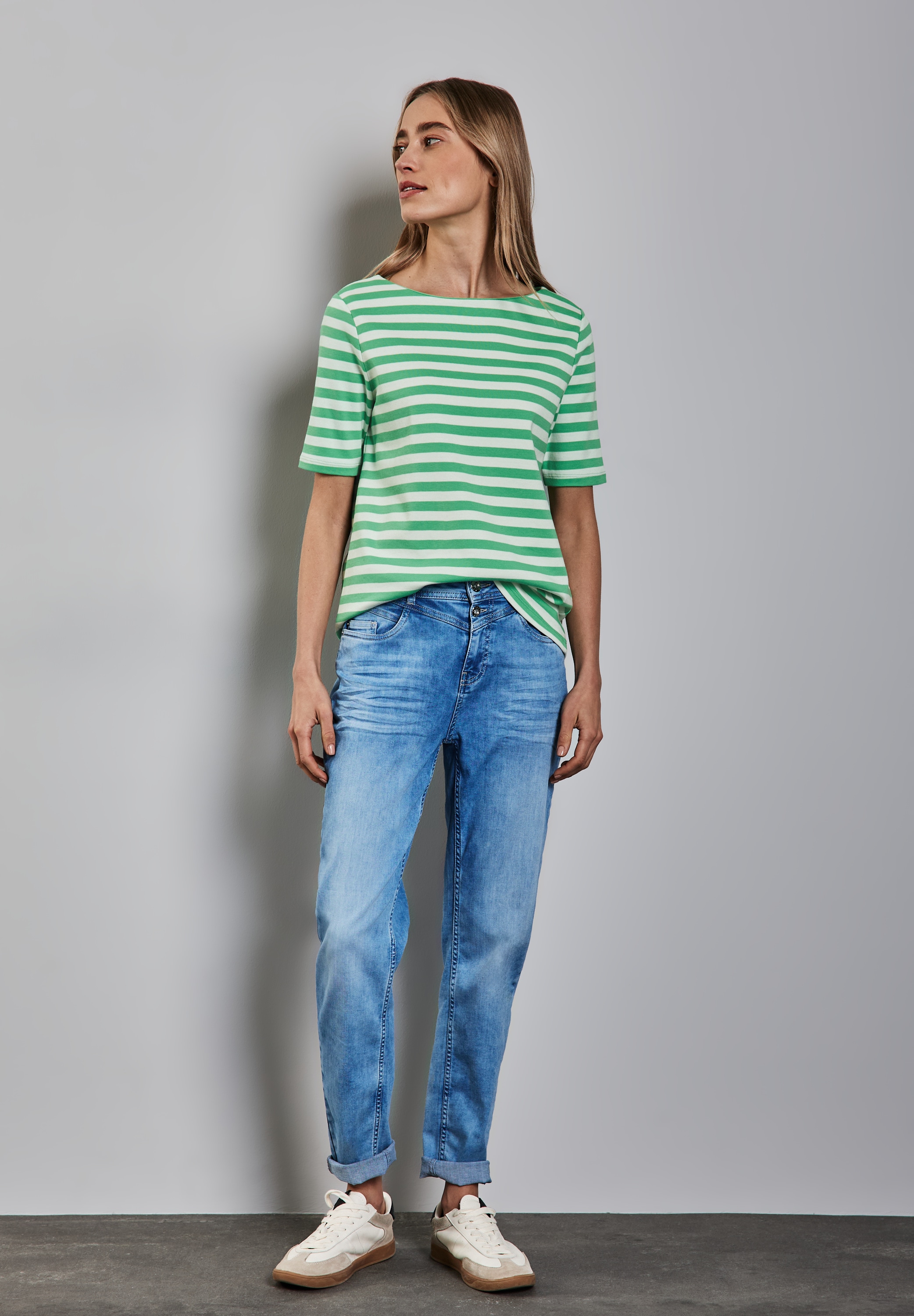STREET ONE Rundhalsshirt, aus reiner Baumwolle