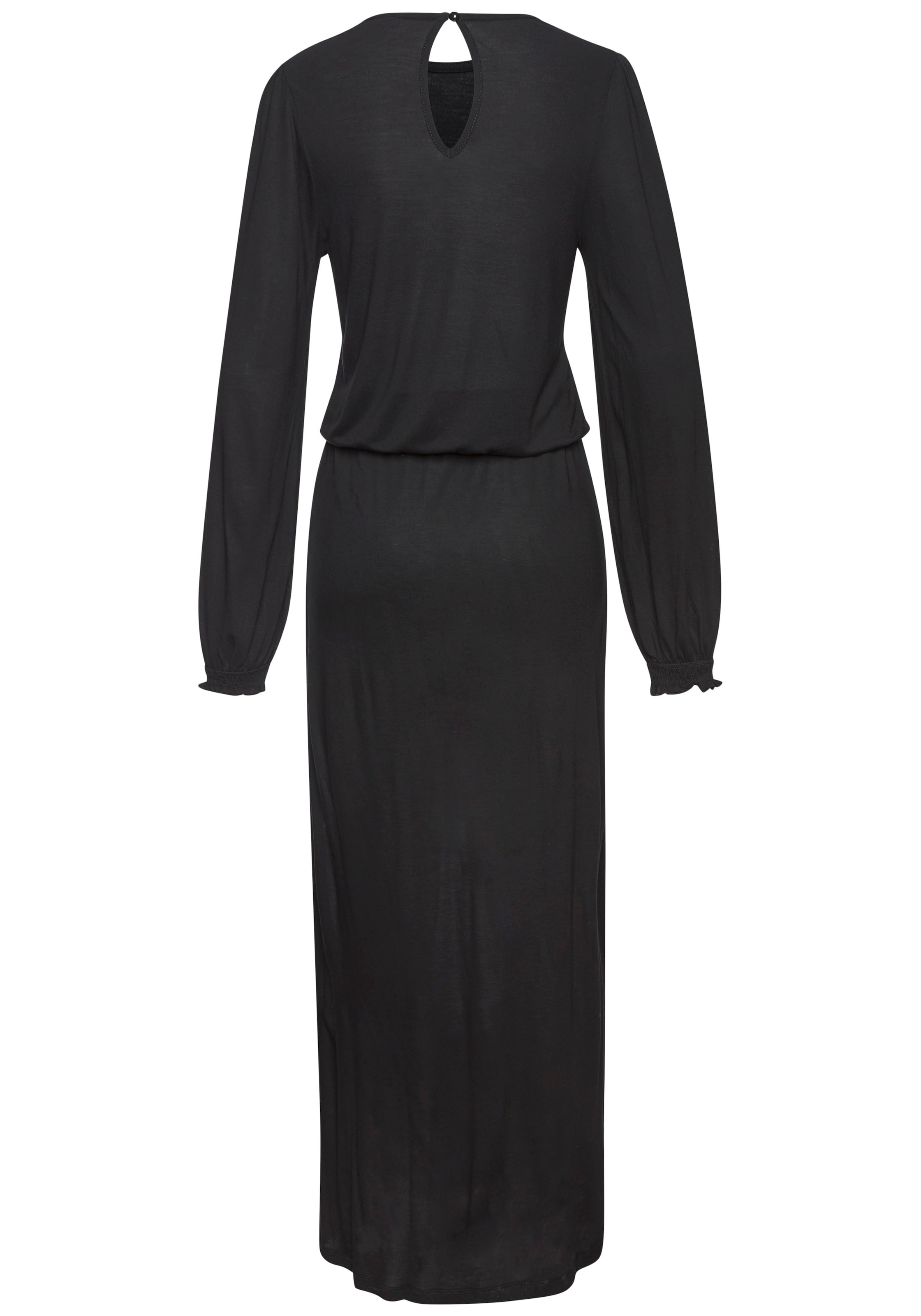 LASCANA Maxikleid, mit seitlichem Schlitz, schlichtes Jerseykleid, Basic